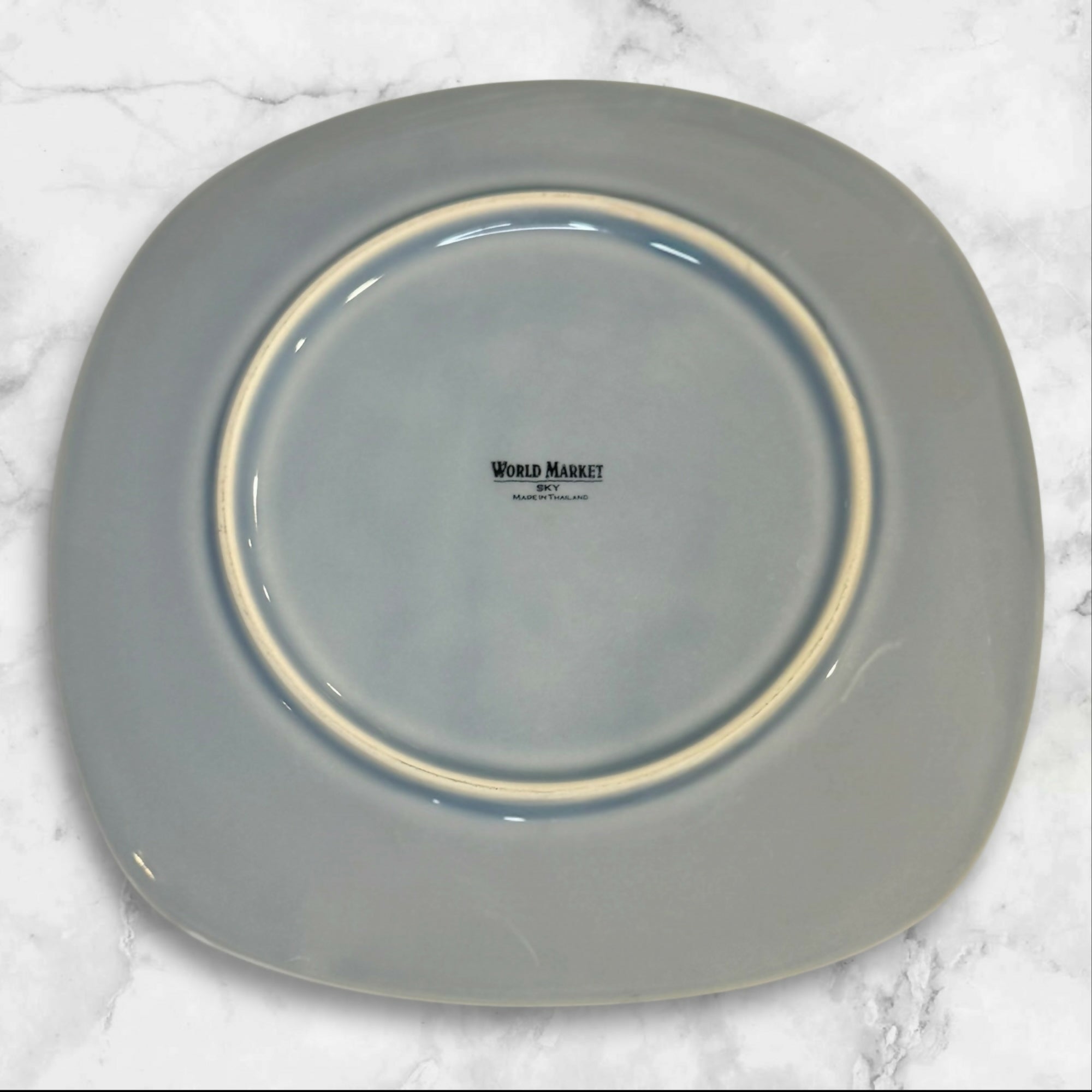 World Market Sky Blue Square Dinner Plates | Set of 3 | Great Condition