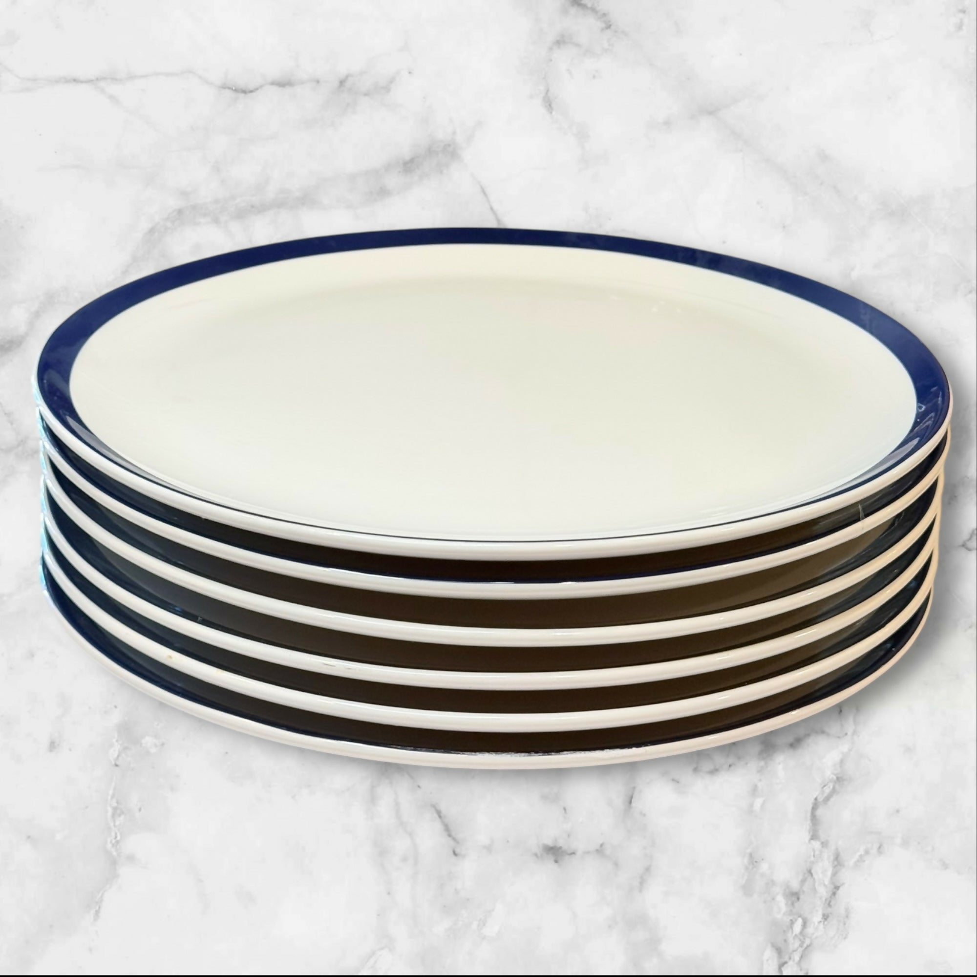 Lenox Kate Spade Sag Harbor Navy Dinner Plates | Set of 6 | Good Condition