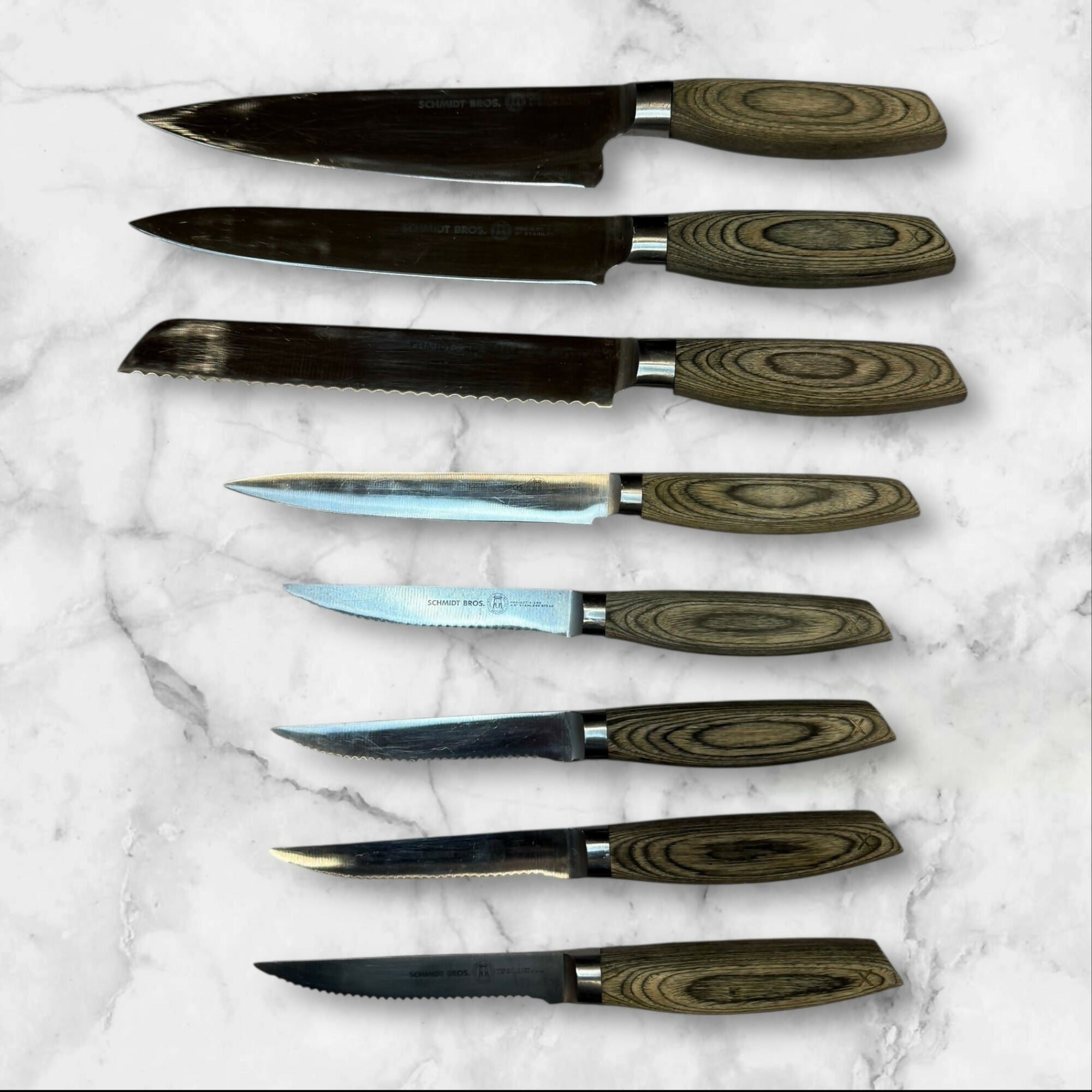 Schmidt Brothers Project X Bonded Ash Knife Set | 9-Piece | Excellent Condition