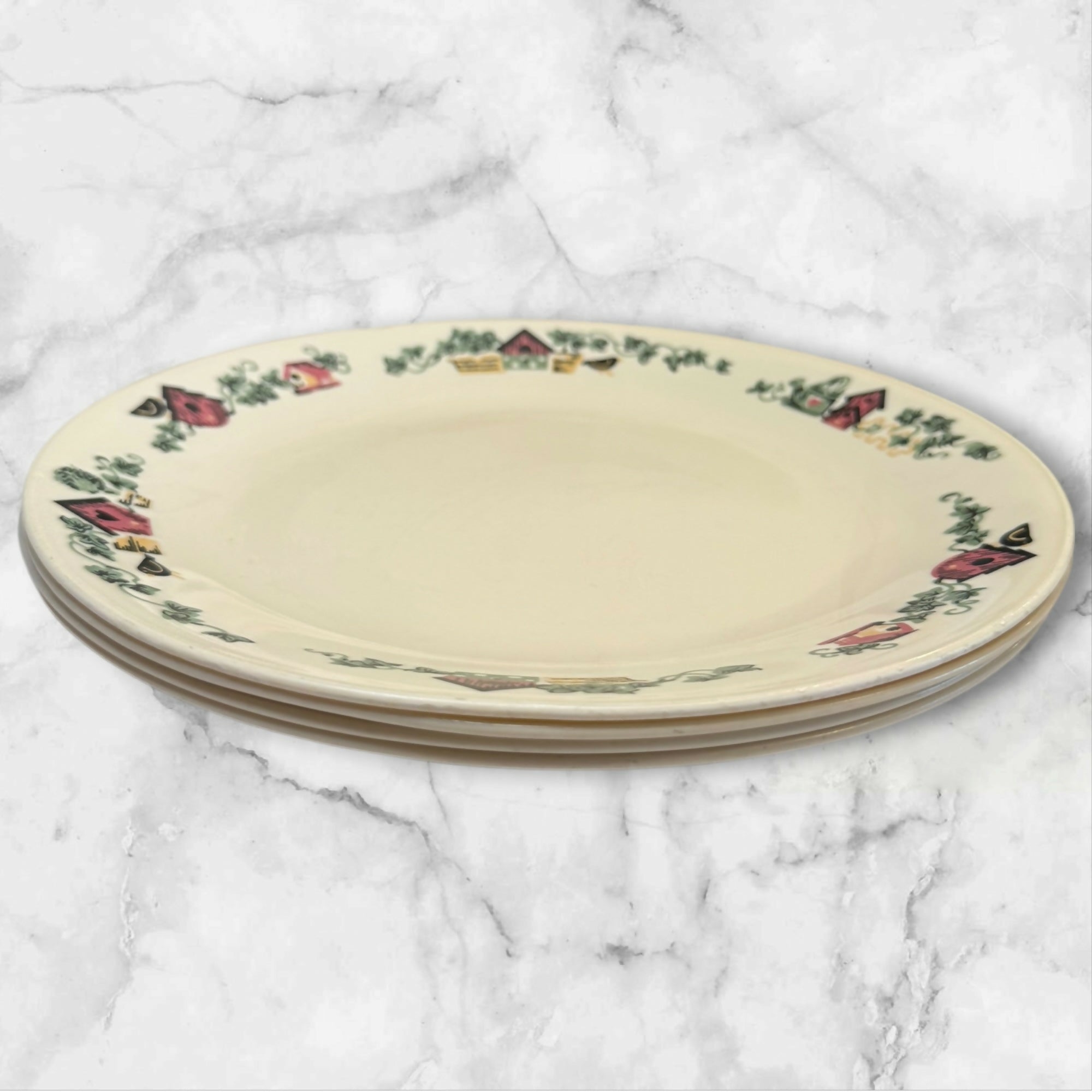 Corelle Garden Home Dinner Plates Set of 4 Good Condition