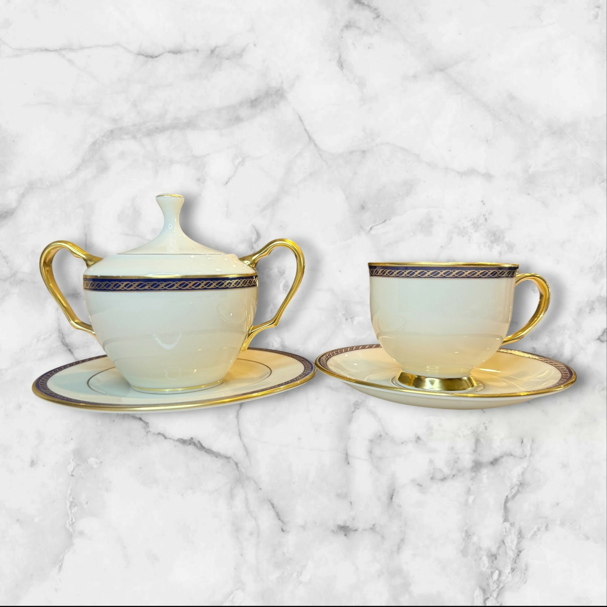 Lenox Hamilton Tea Service Pieces 4 Pc Set | Cup Saucer Sugar Bowl Excellent