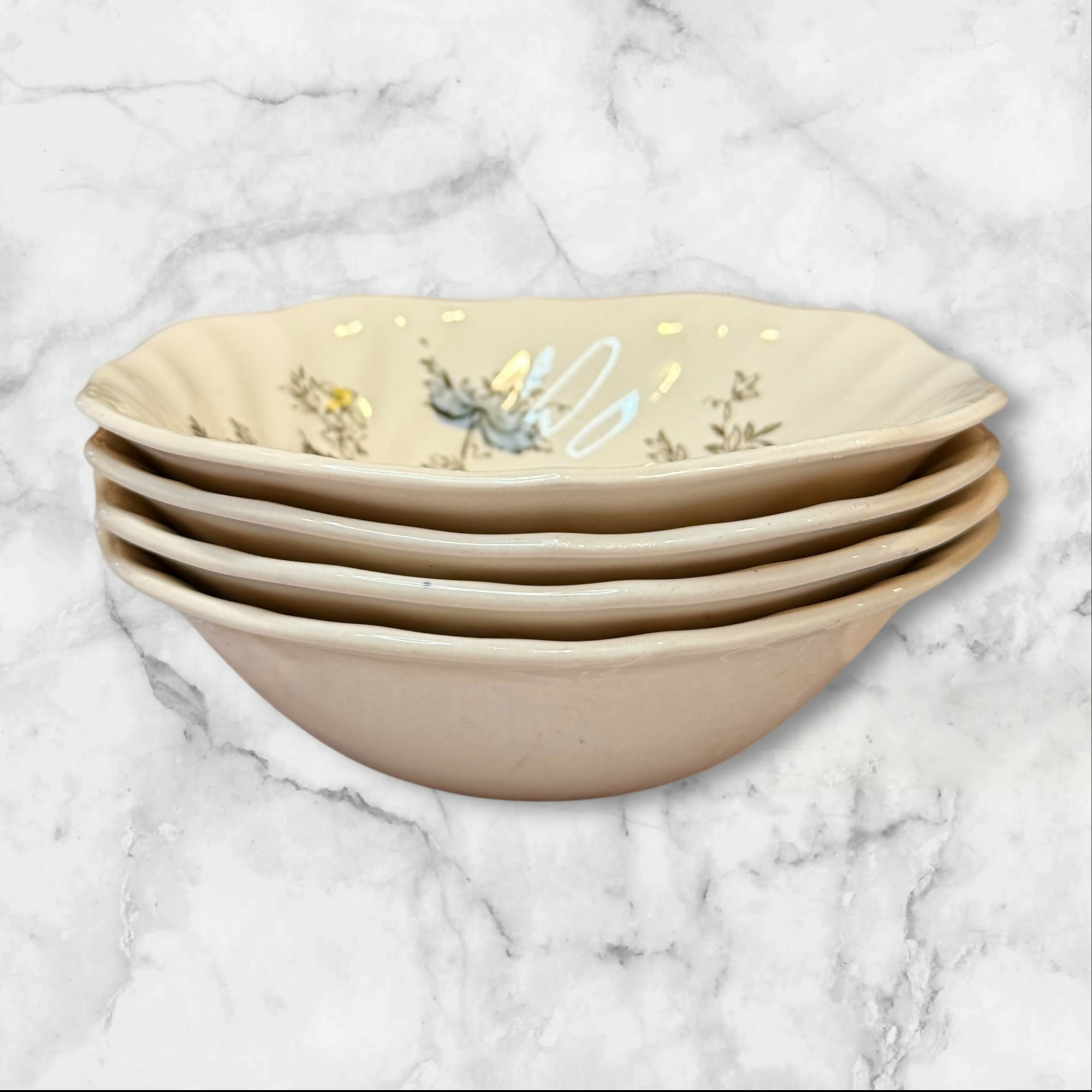 Johnson Bros Sheraton Floral Ironstone Bowls | Set of 4 | Excellent Condition