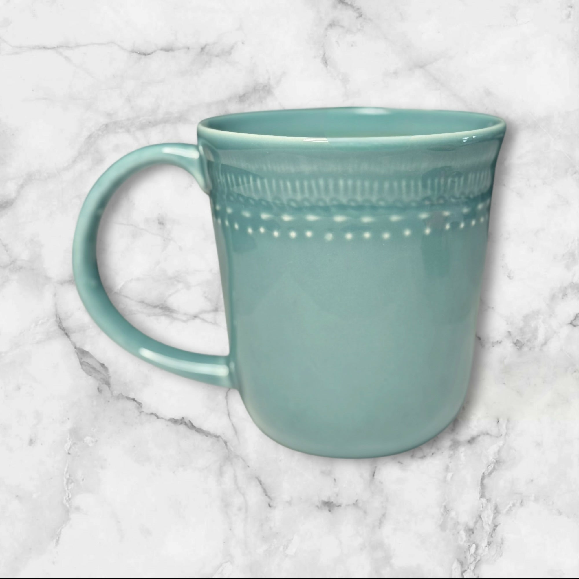 Matceramica Aqua Green Stoneware Mugs Set of 2 | Portugal | Excellent