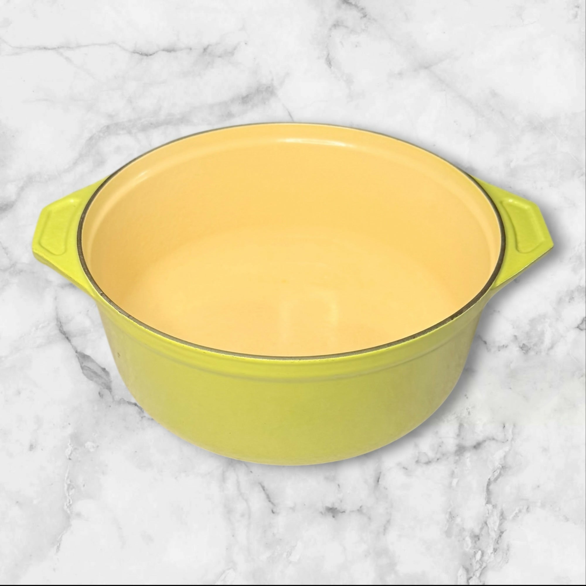 Cousances France Avocado Green Cast Iron Dutch Oven 4.5 Qt | Vintage Rare