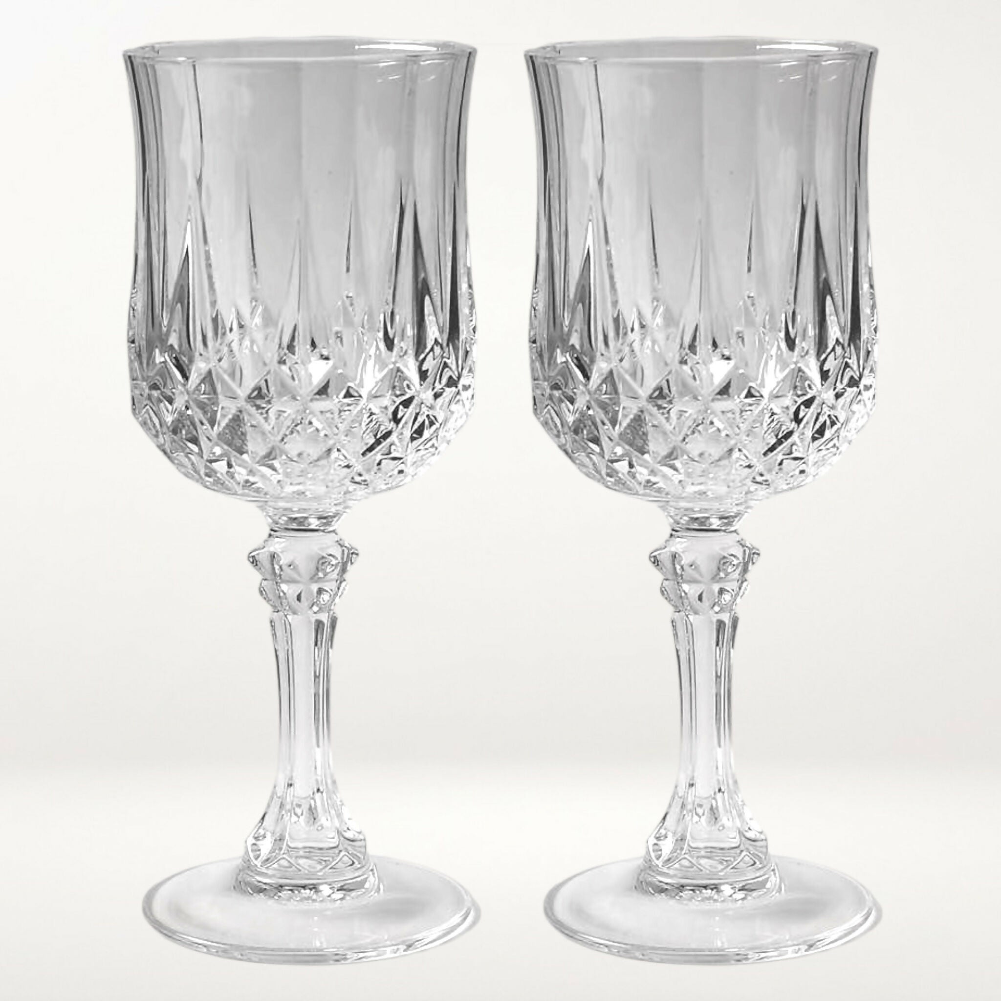 Cristal D’Arques Longchamp Clear Wine Glasses | Set of 2 | Excellent Condition