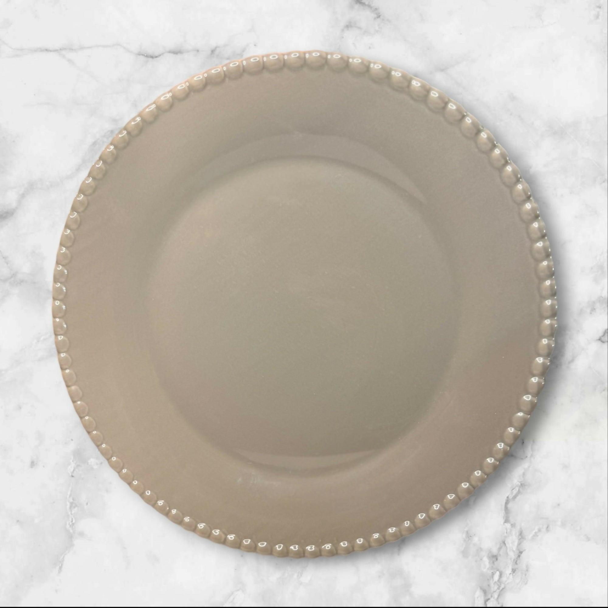 Pier 1 Beaded Gray Stoneware Dinner Plates | Set of 4 | Great Condition