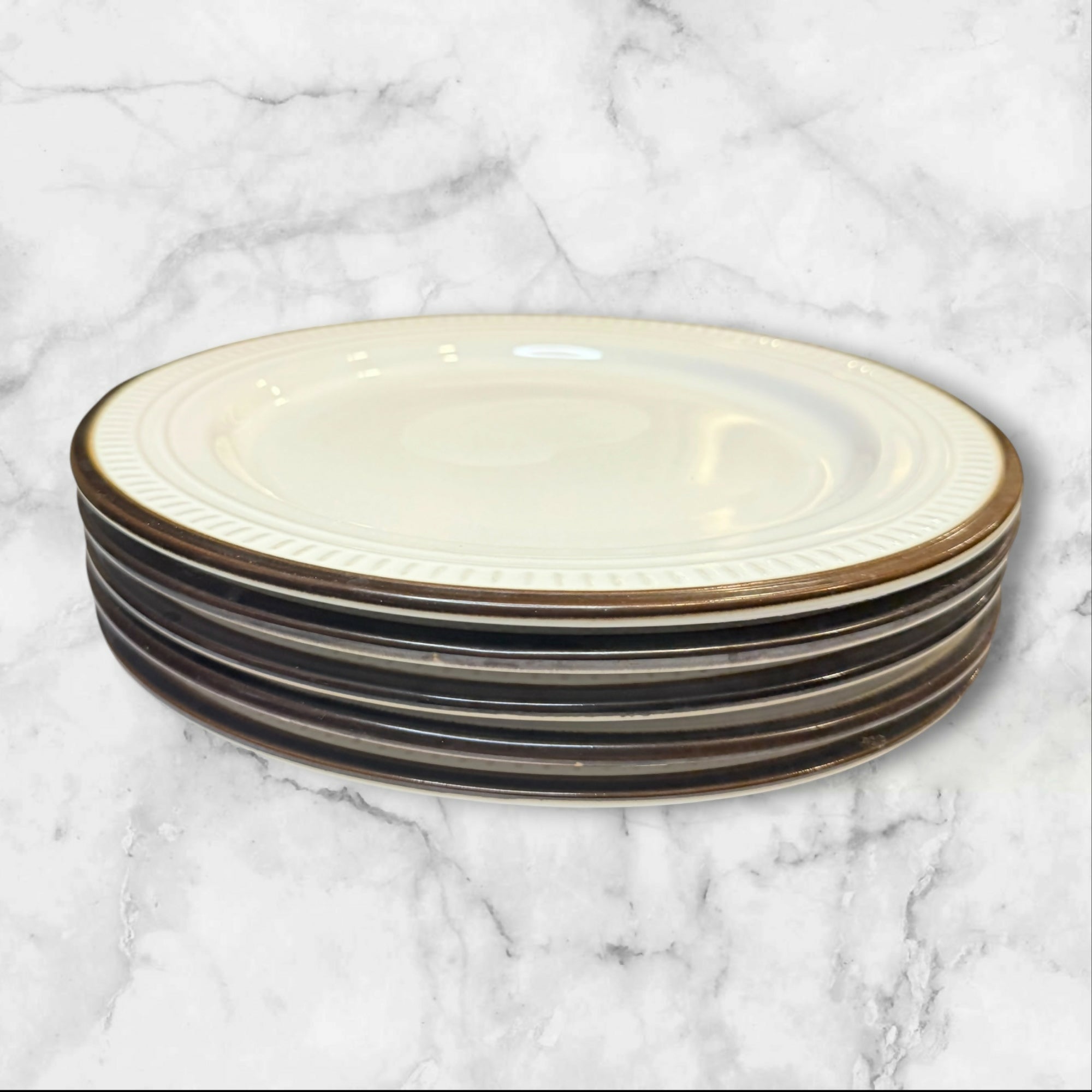 Food Network Biscotti White Dinner Plates Set of 5 Great Condition