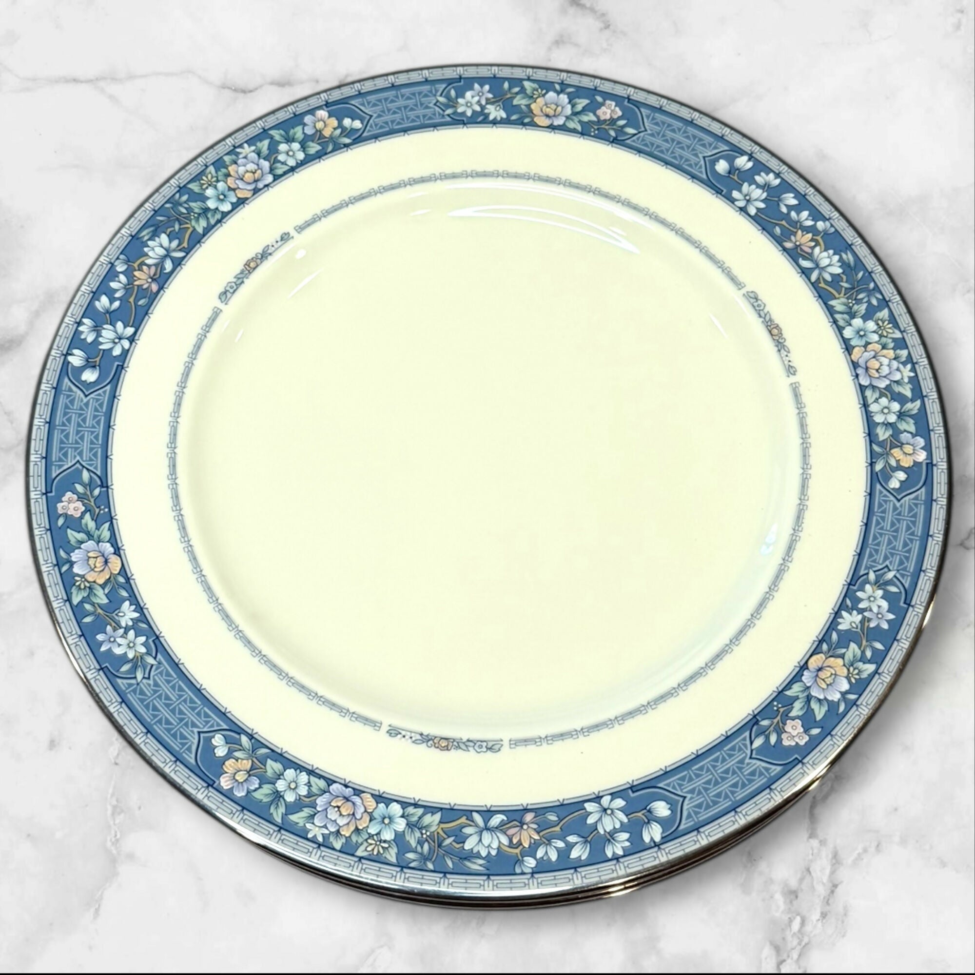 Noritake Randolph Blue Floral Dinner Plates | Set of 4 | Excellent Condition