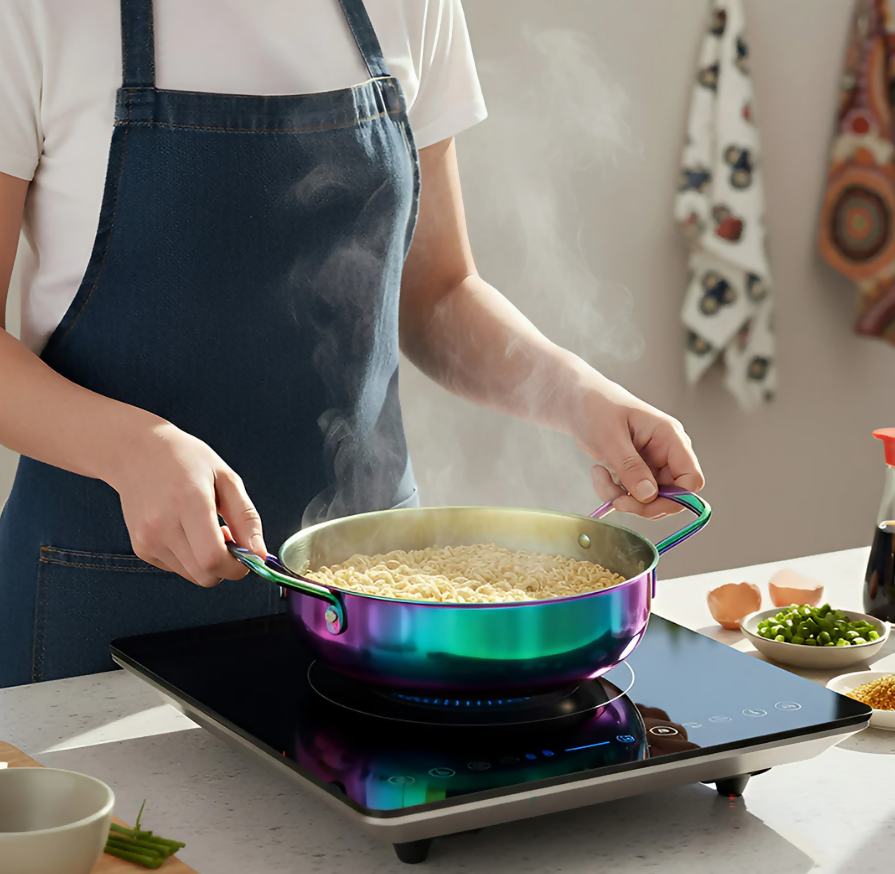 Anygleam Stock Pot Gold-L Stainless Steel HotPot Without Lid Single-Layer Cooking Soup Noodle Sea Food Home Kitchen Restaurant Tools