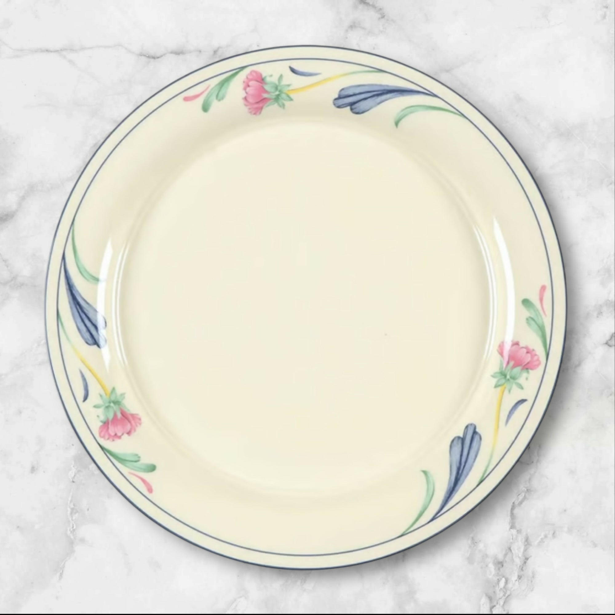Lenox Poppies on Blue Dinner Plates | Discontinued | Set of 4 | Excellent Condition