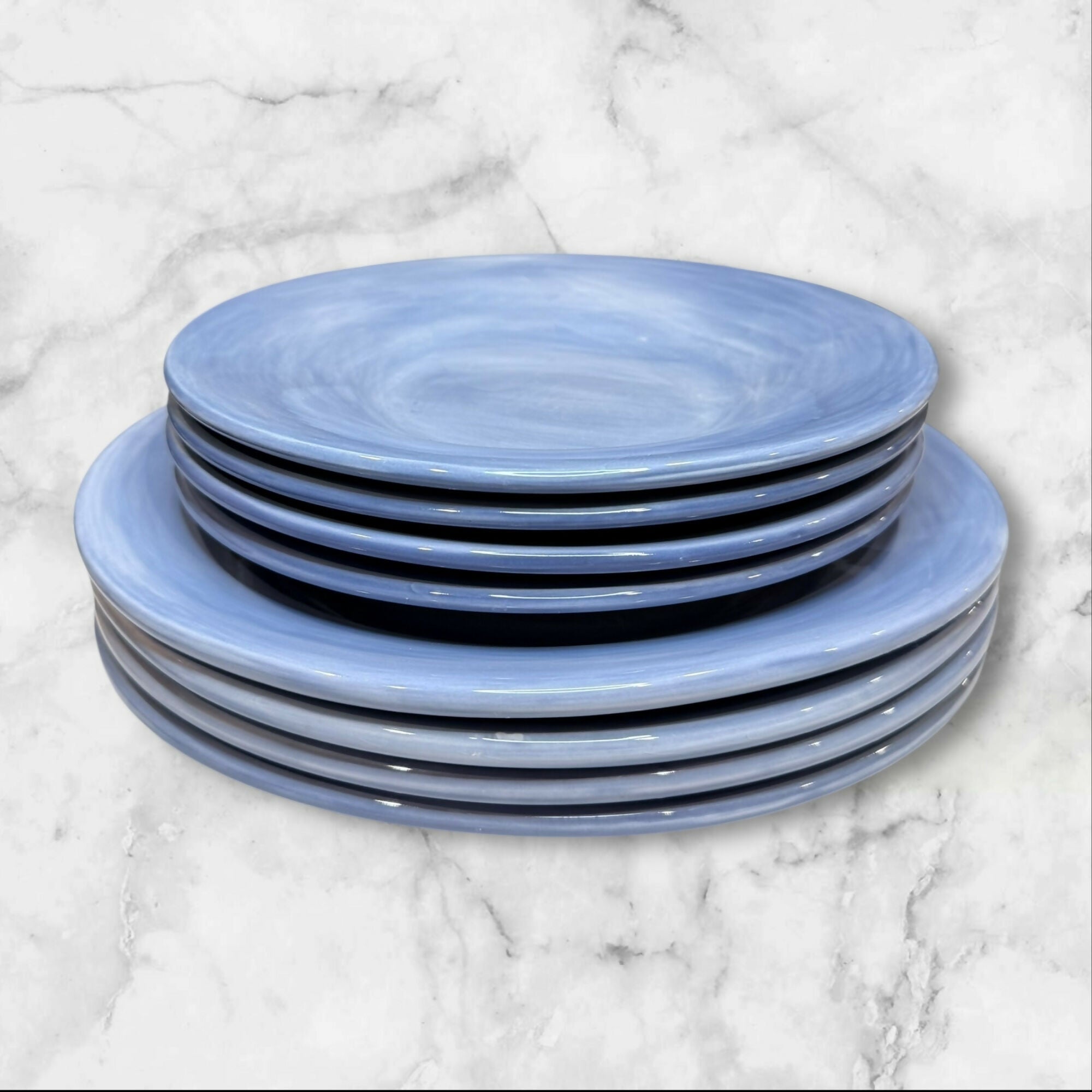 Pottery Barn Sausalito Slate Plates | Set of 8 | Dinner & Salad | Great Condition