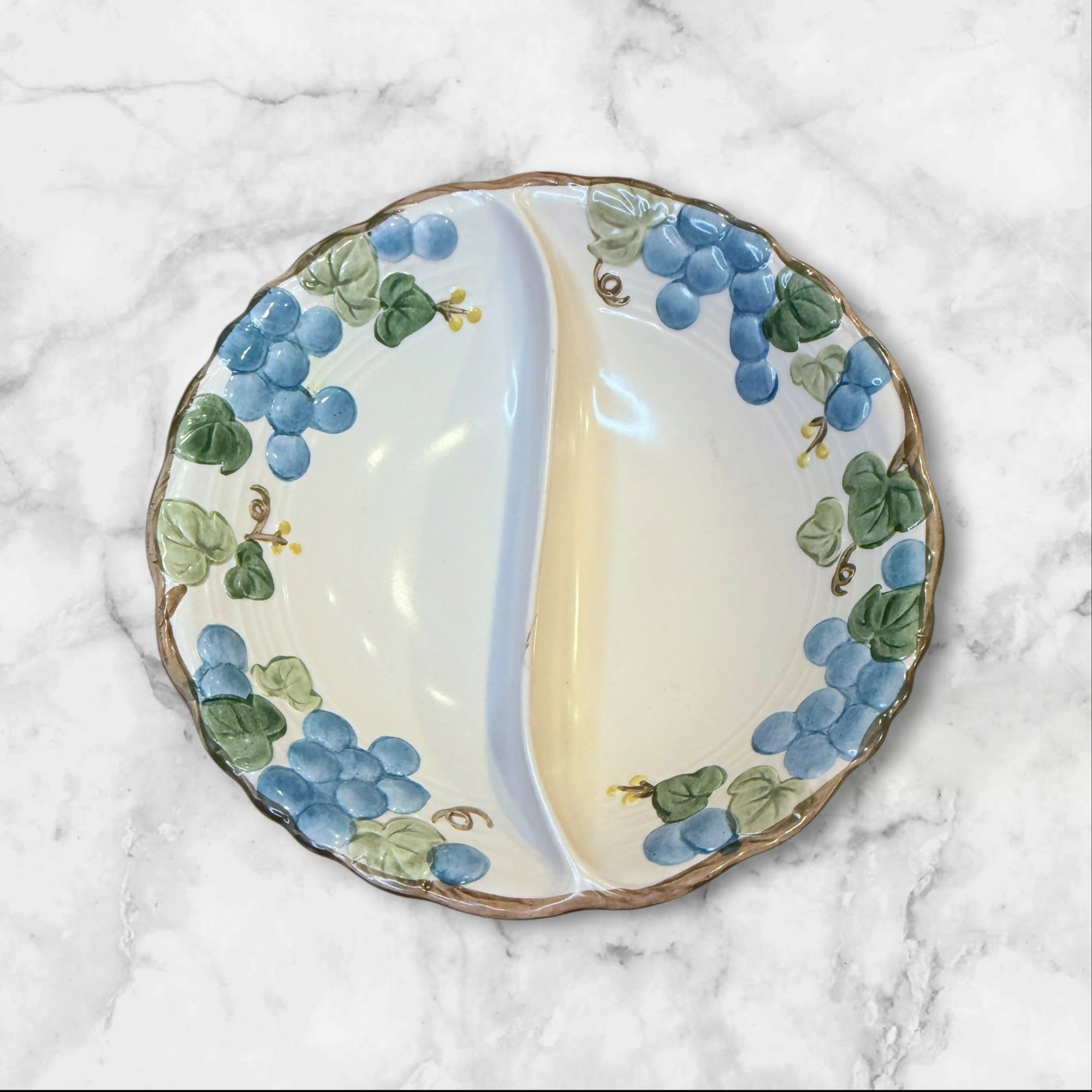 Metlox Poppy Trail Sculptured Grape Serving Set | Excellent Condition | USA