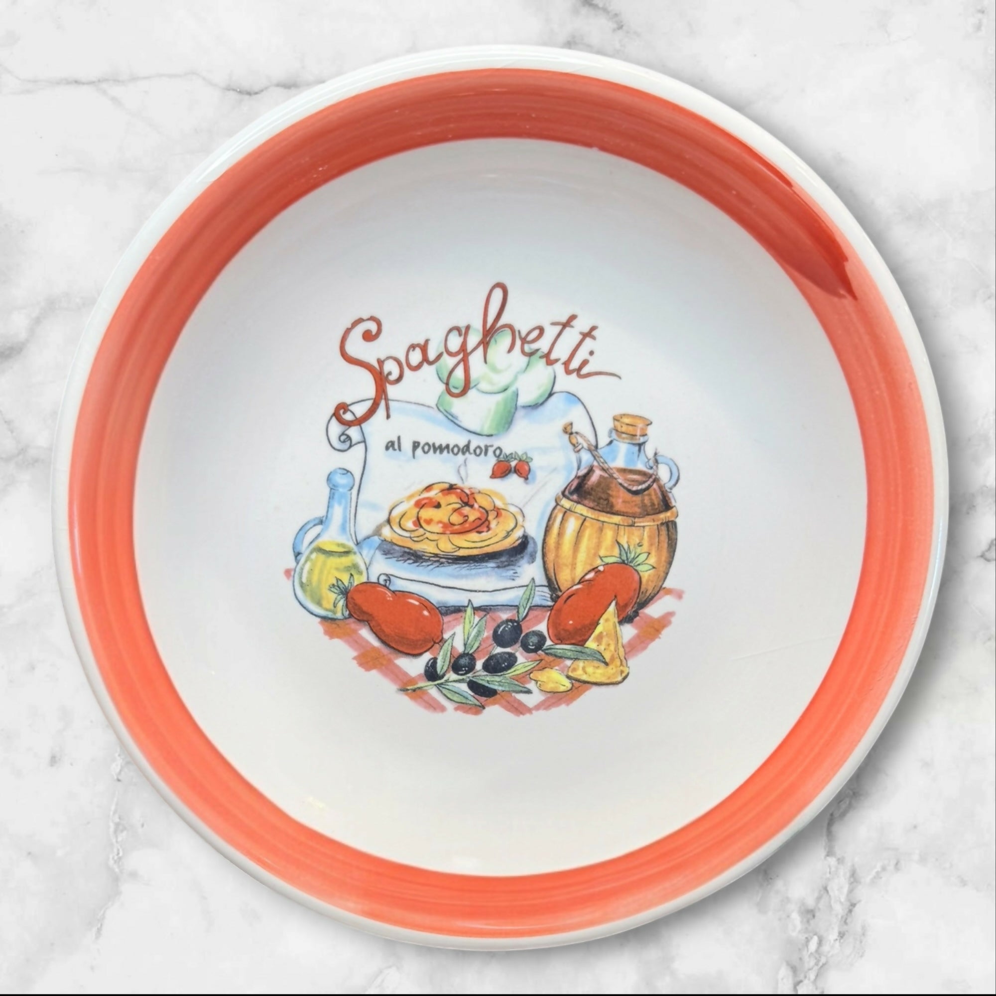 Italia Home Pottery Spaghetti Soup Bowls | Set of 4 | Good Condition