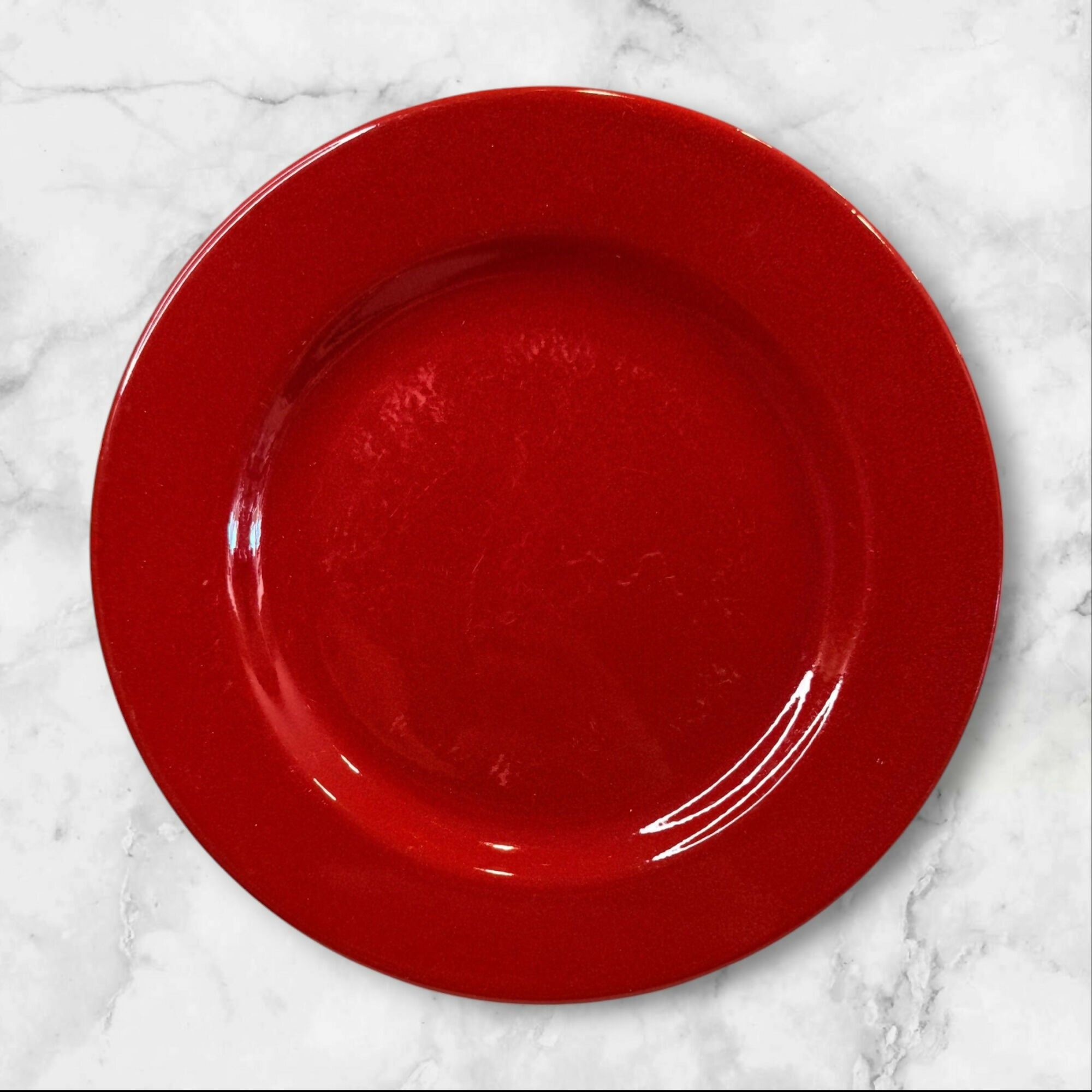 Pier 1 Red Dinner Plates | Set of 4 | Fair Condition