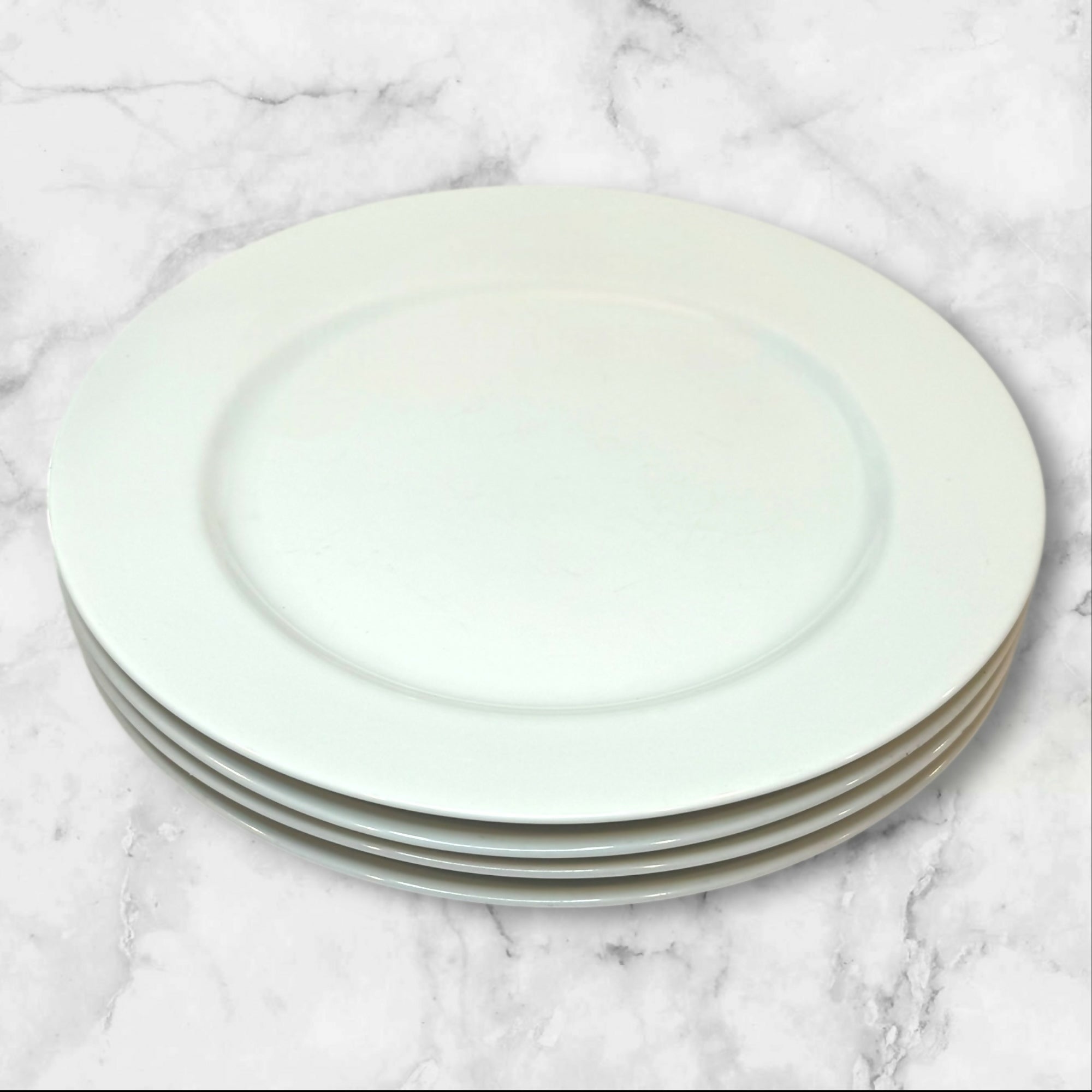 Crate & Barrel White Porcelain Salad Plates | Set of 4 | Made in Japan | Good Cond
