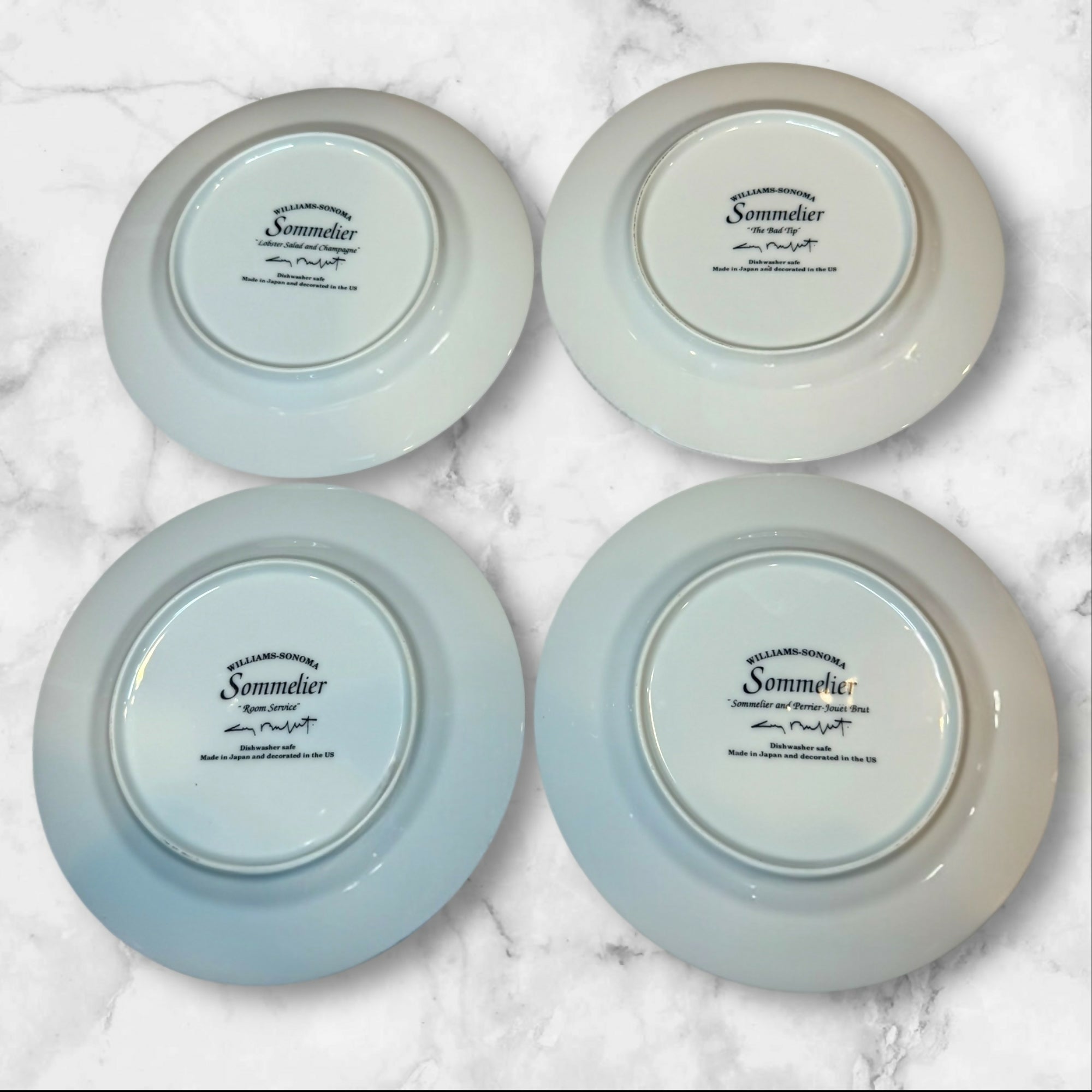 Williams Sonoma Green Rim Salad Plates | Set of 8 | 7.75” | Excellent Condition