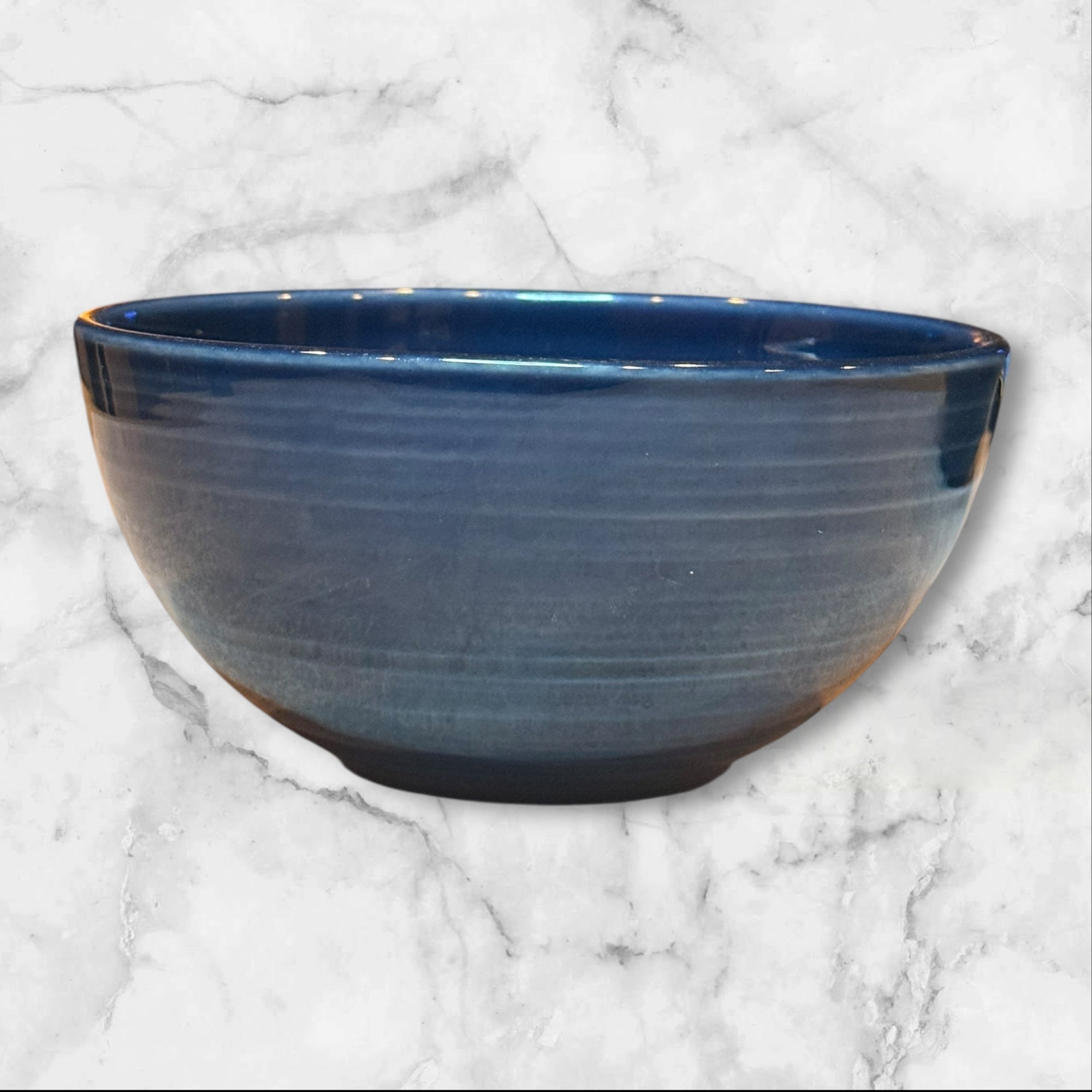 Pottery Barn Blue Glazed Stoneware Bowls | Set of 4 | Gently Used | Made in Portugal