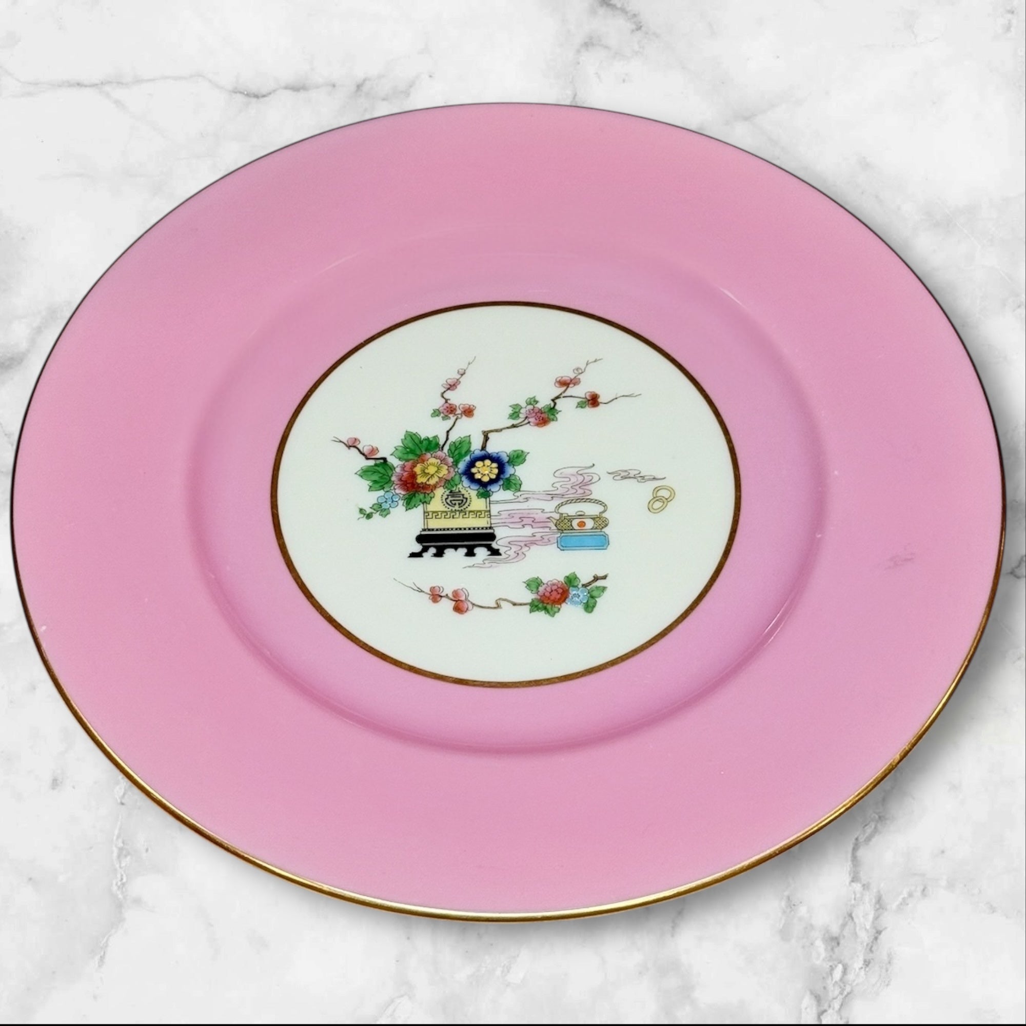 Lenox Marshall Field Pink Asian Motif Plates | Set of 6 | Excellent Condition