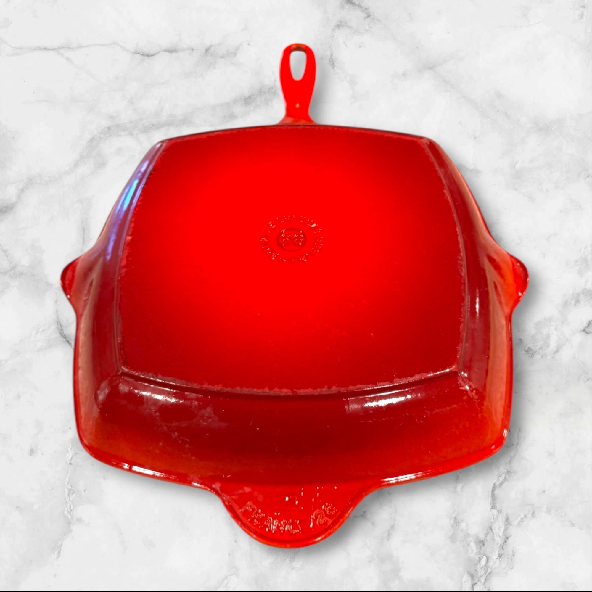 Le Creuset Cerise Red Cast Iron Grill Pan | Square Skillet | Gently Used