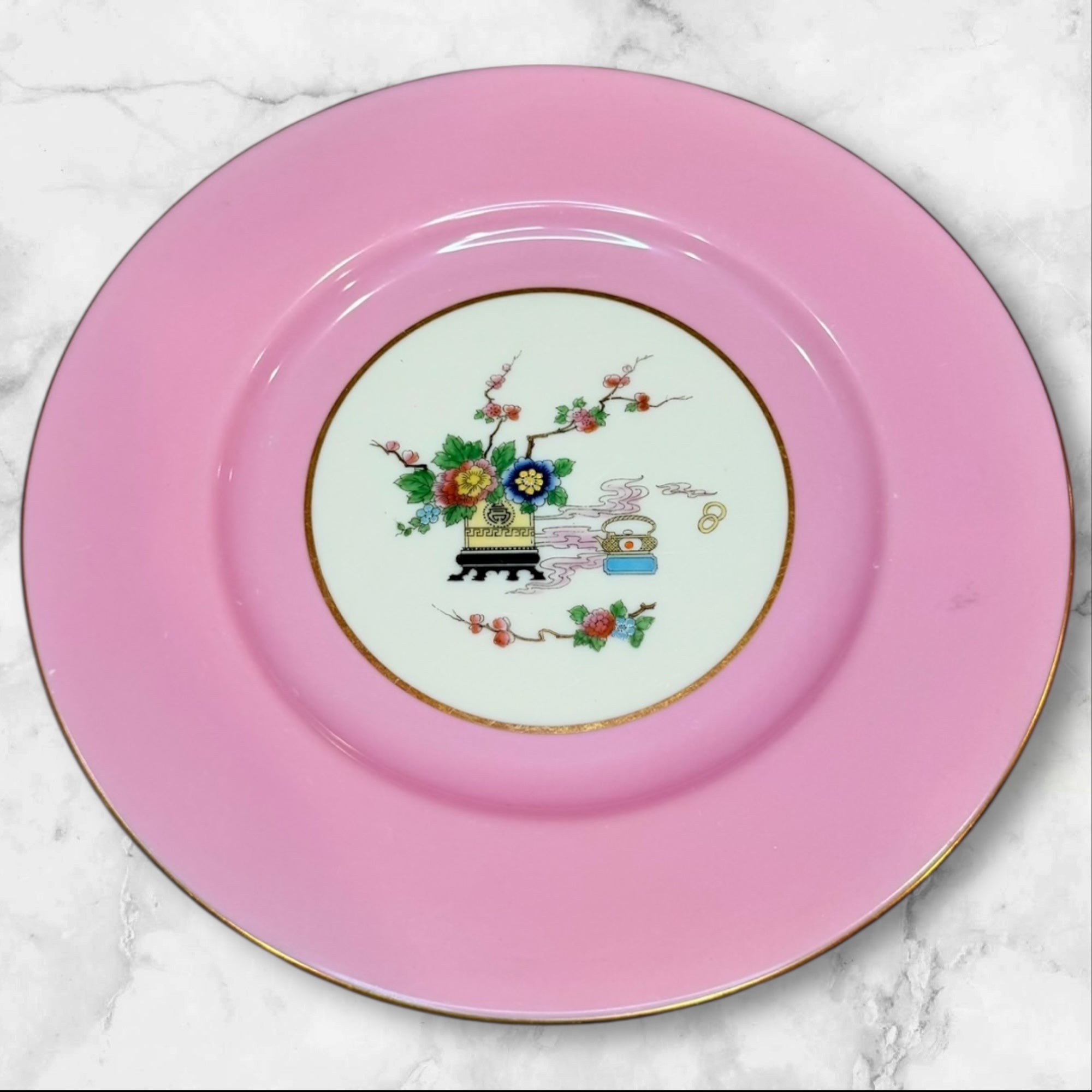Lenox Marshall Field Pink Asian Motif Plates | Set of 6 | Excellent Condition