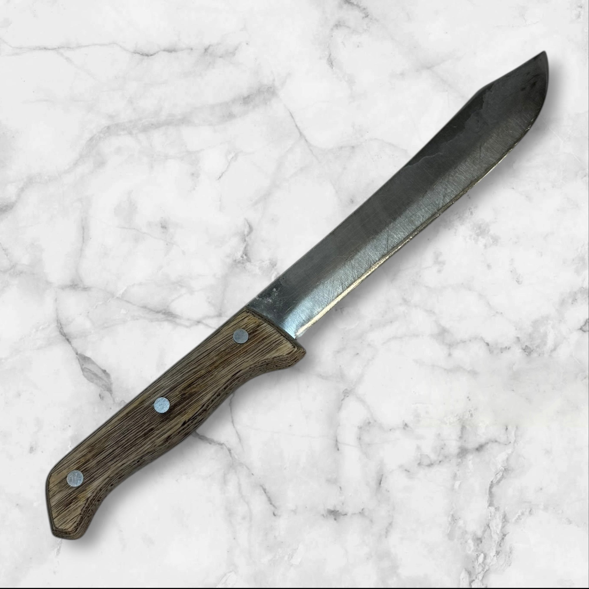 National Cutlery Stainless Steel Fixed Blade Knife | Wood Handle | Gently Used
