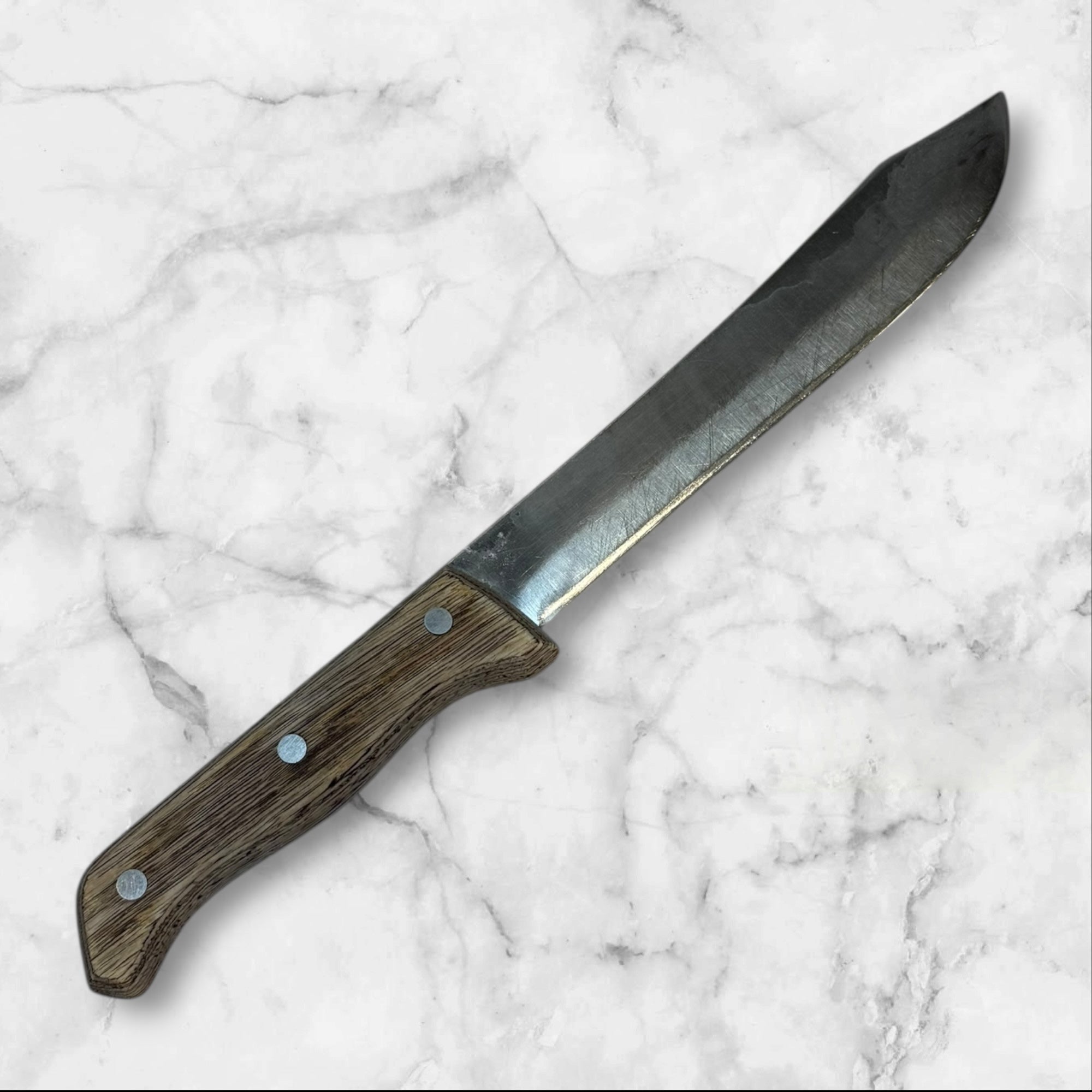 National Cutlery Stainless Steel Fixed Blade Knife | Wood Handle | Gently Used