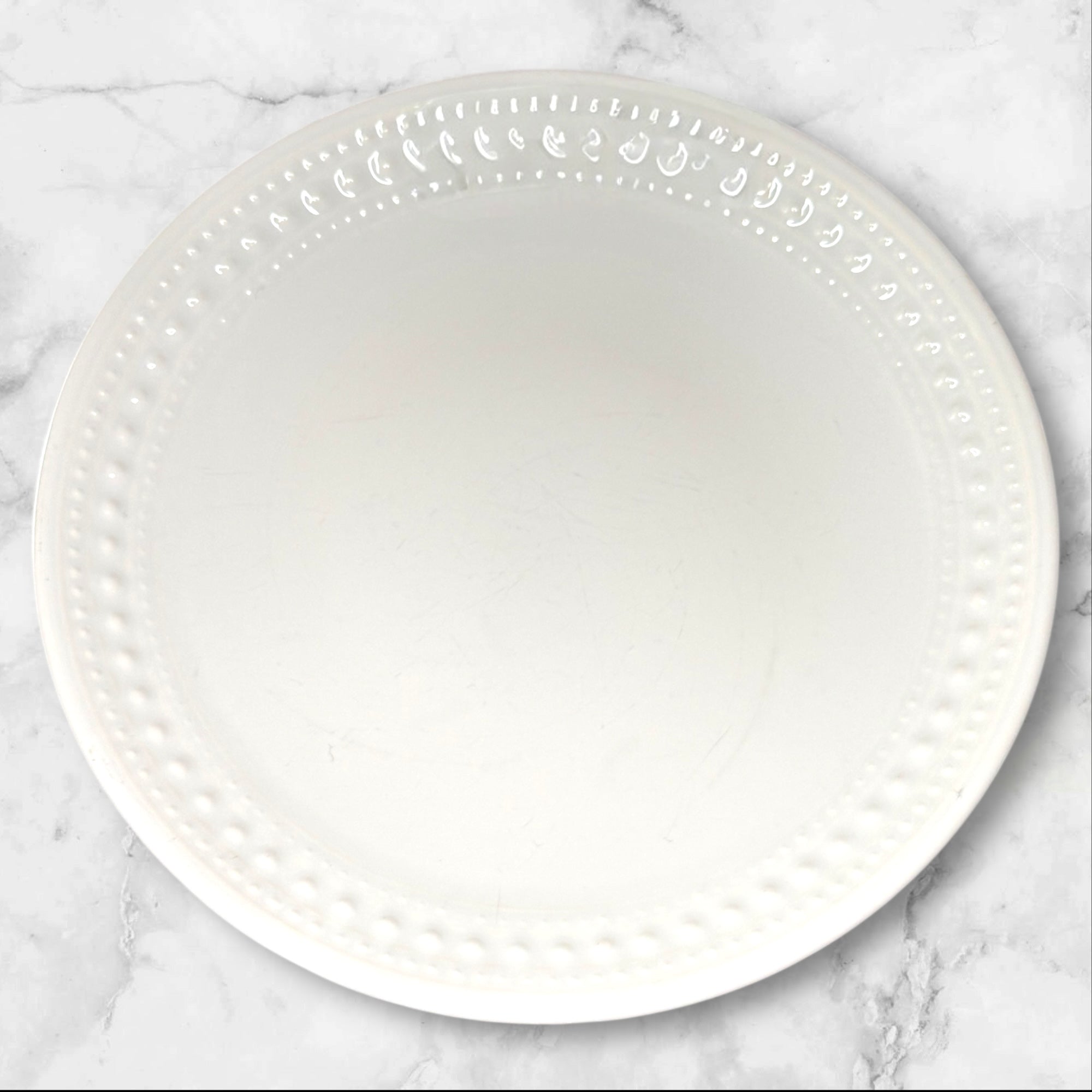 Matceramica M2A20 White Embossed Salad Plates | Set of 3 | Good Condition