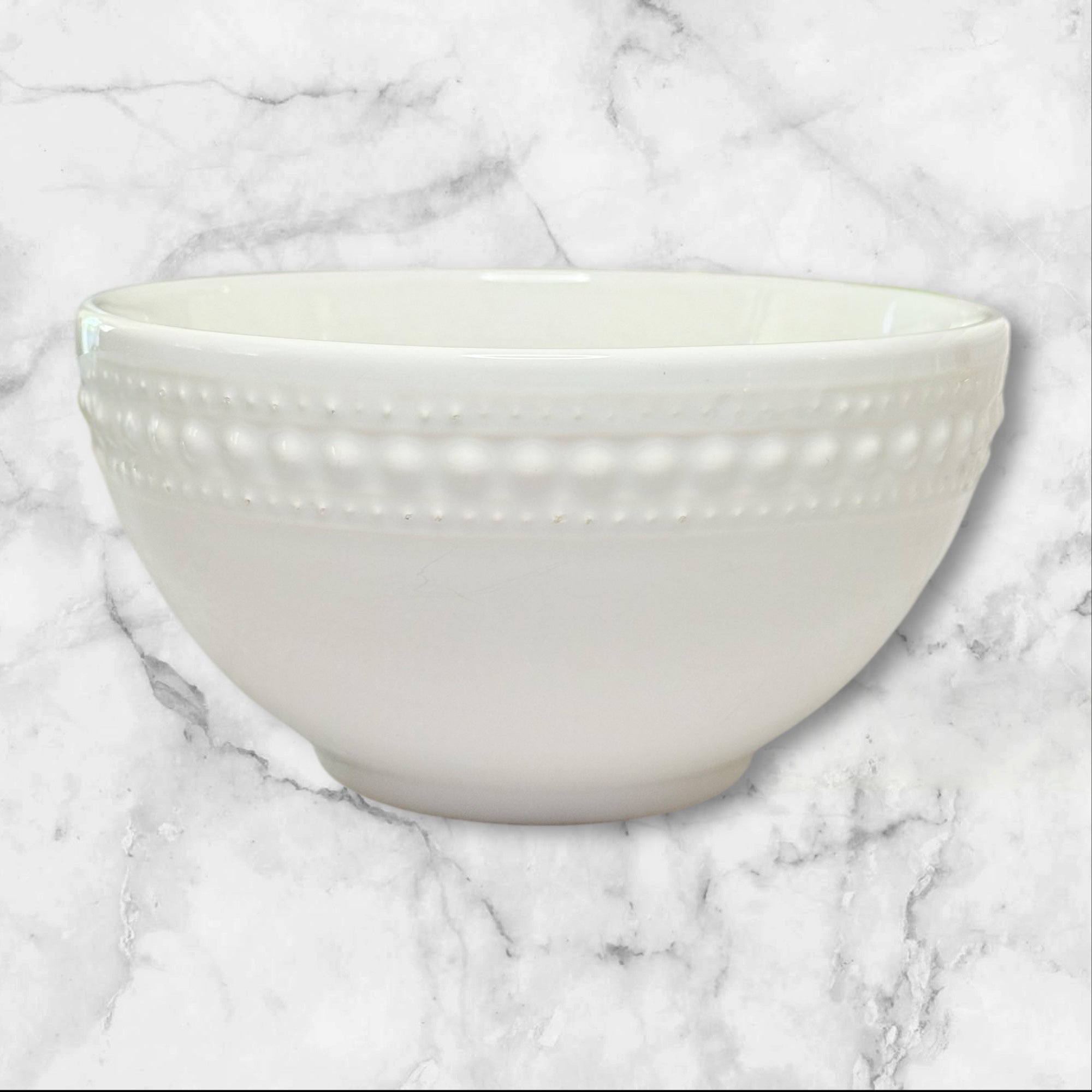 Matceramica M2A20 White Embossed Bowls | Set of 4 | Good Condition