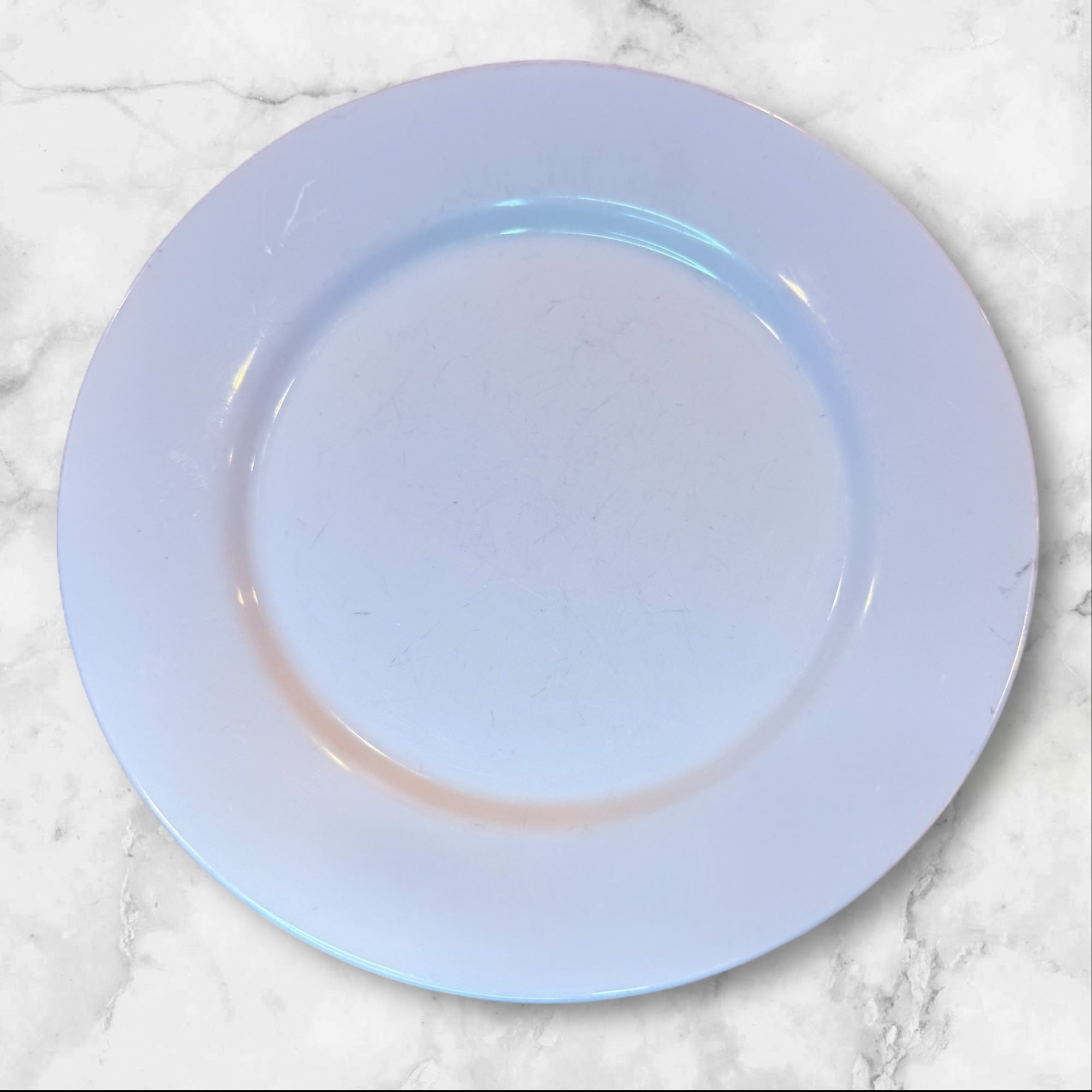 Crate & Barrel White Dinner Plates | Set of 4 | 10.5″ | Utensil Wear | Indonesia