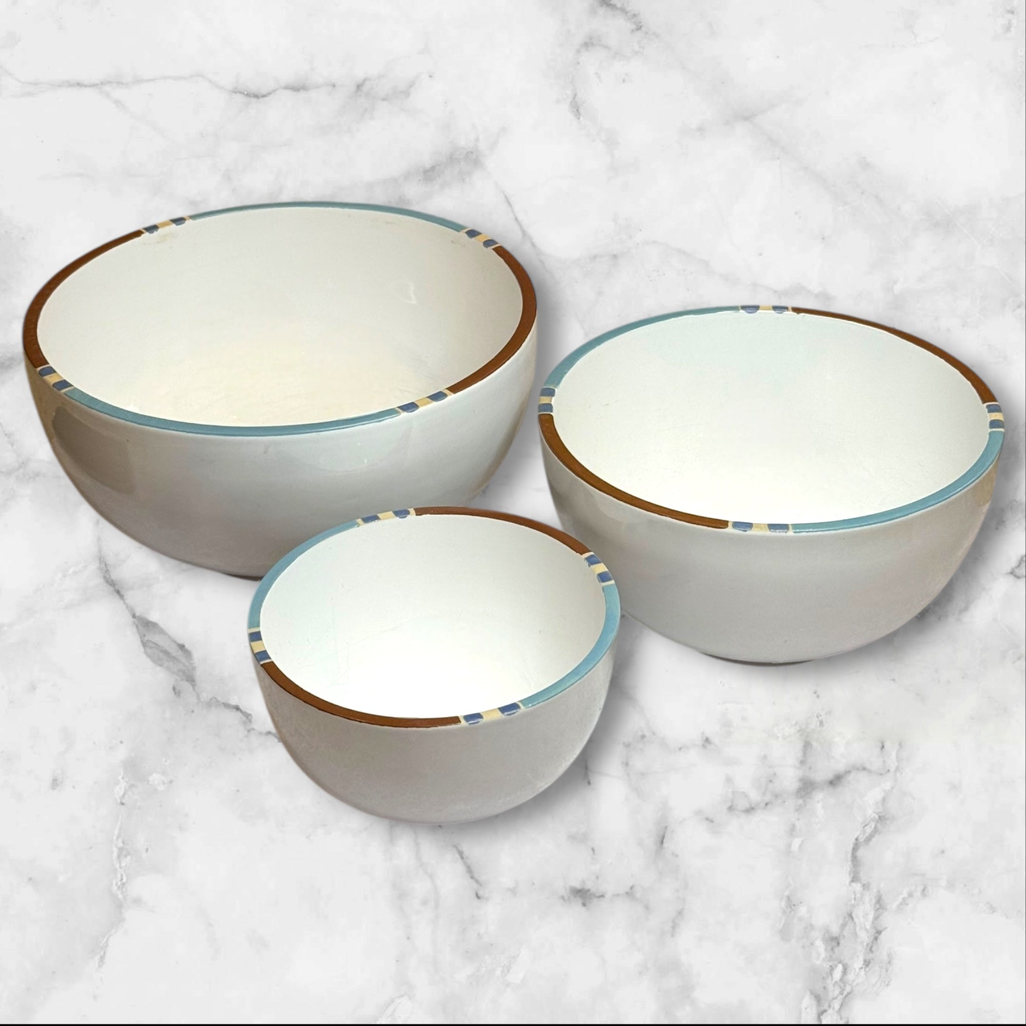 Dansk Mesa White Sand Portugal Mixing Bowl Set | Set of 3 | Great Condition