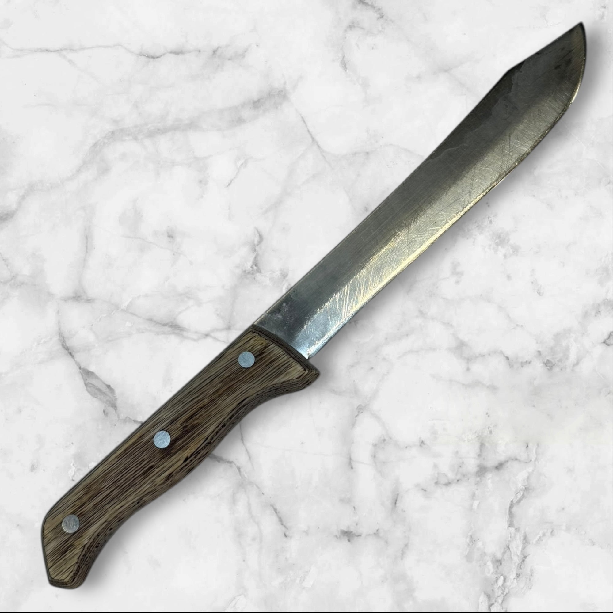 National Cutlery Stainless Steel Fixed Blade Knife | Wood Handle | Gently Used