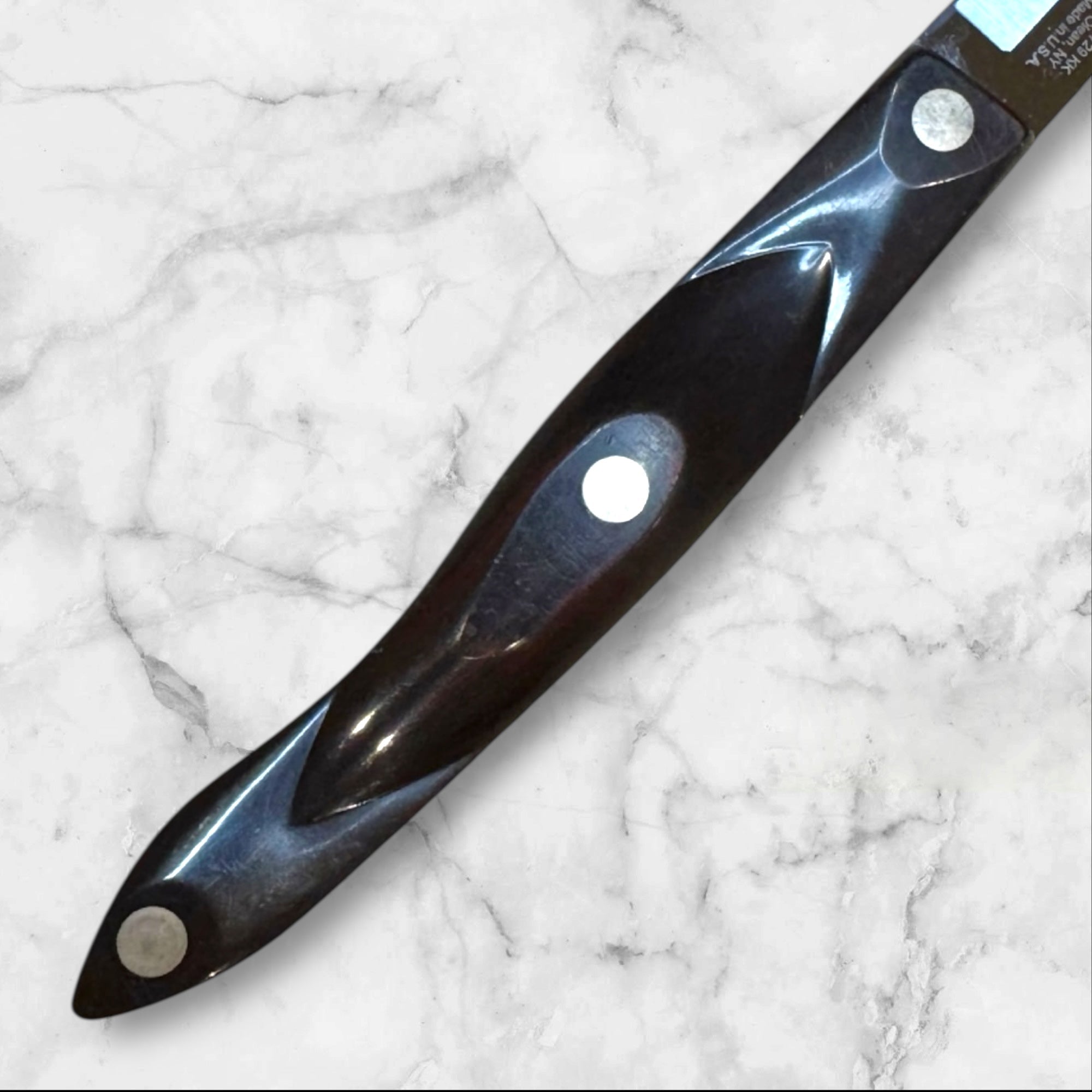 Cutco 1729 KTT Serrated Knife 12.5 In Black Handle USA Made | Gently Used