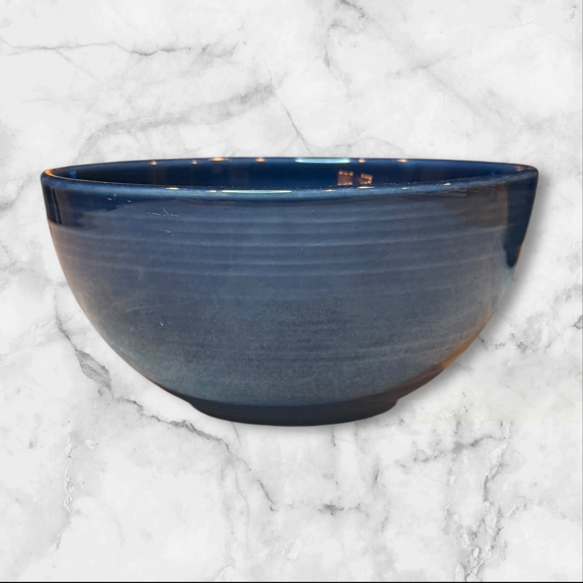 Pottery Barn Blue Glazed Stoneware Bowls | Set of 4 | Gently Used | Made in Portugal