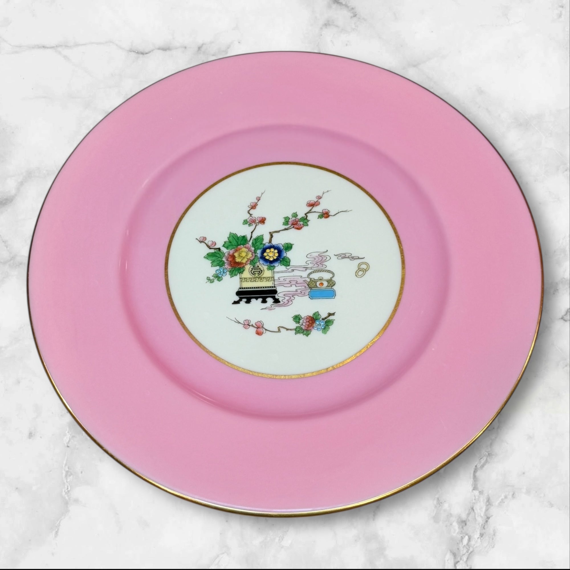 Lenox Marshall Field Pink Asian Motif Plates | Set of 6 | Excellent Condition
