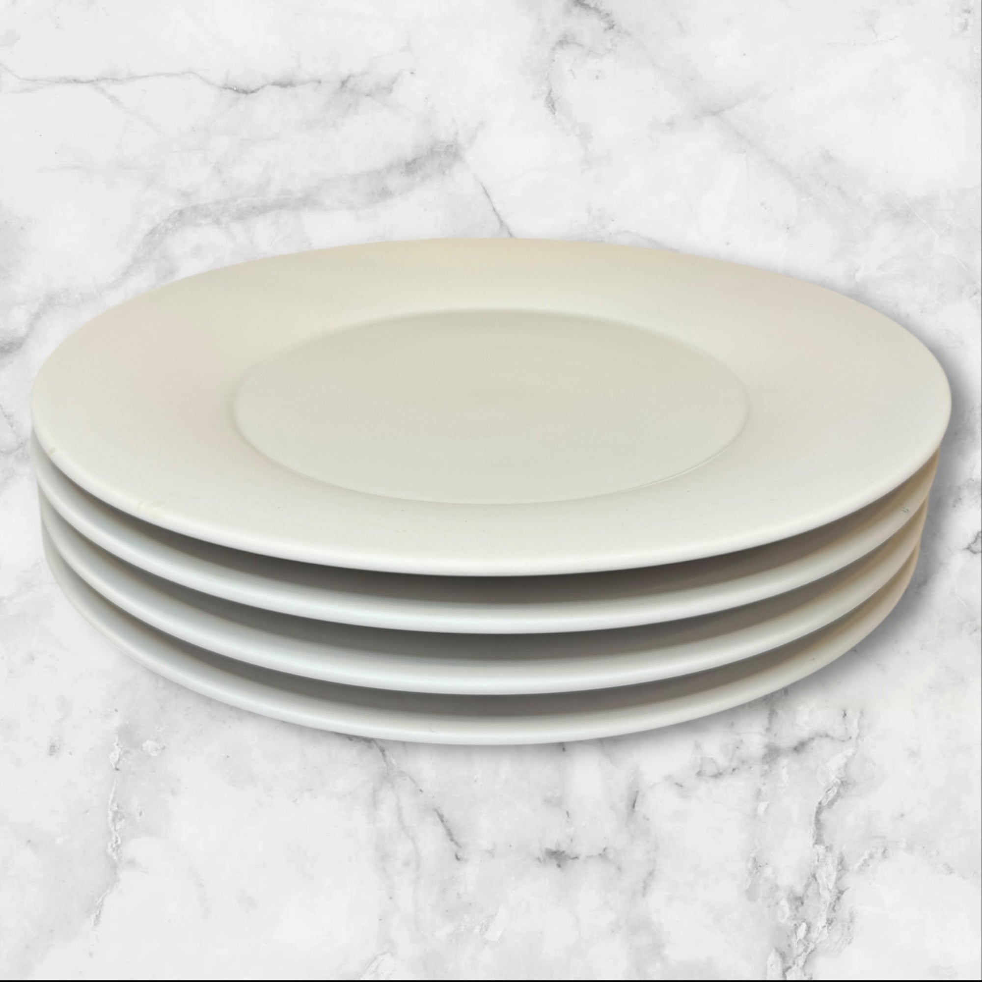 Hering Berlin Velvet White Dinner Plates | Set of 4 | Excellent Condition
