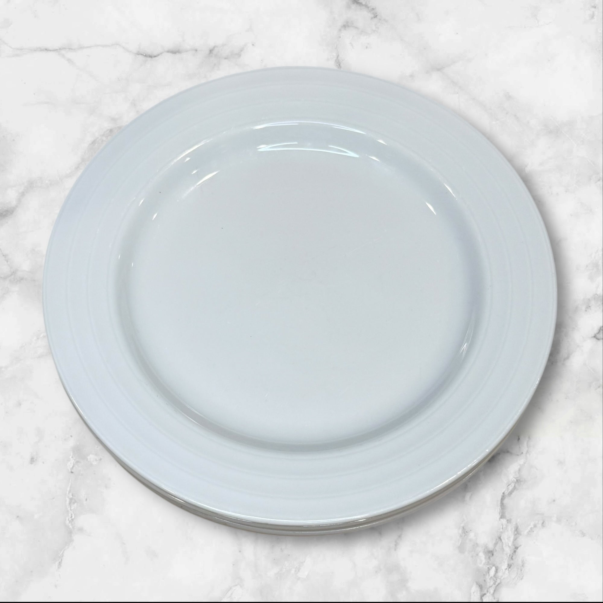 Crate & Barrel Roulette White Salad Plates | Set of 4 | Excellent Condition