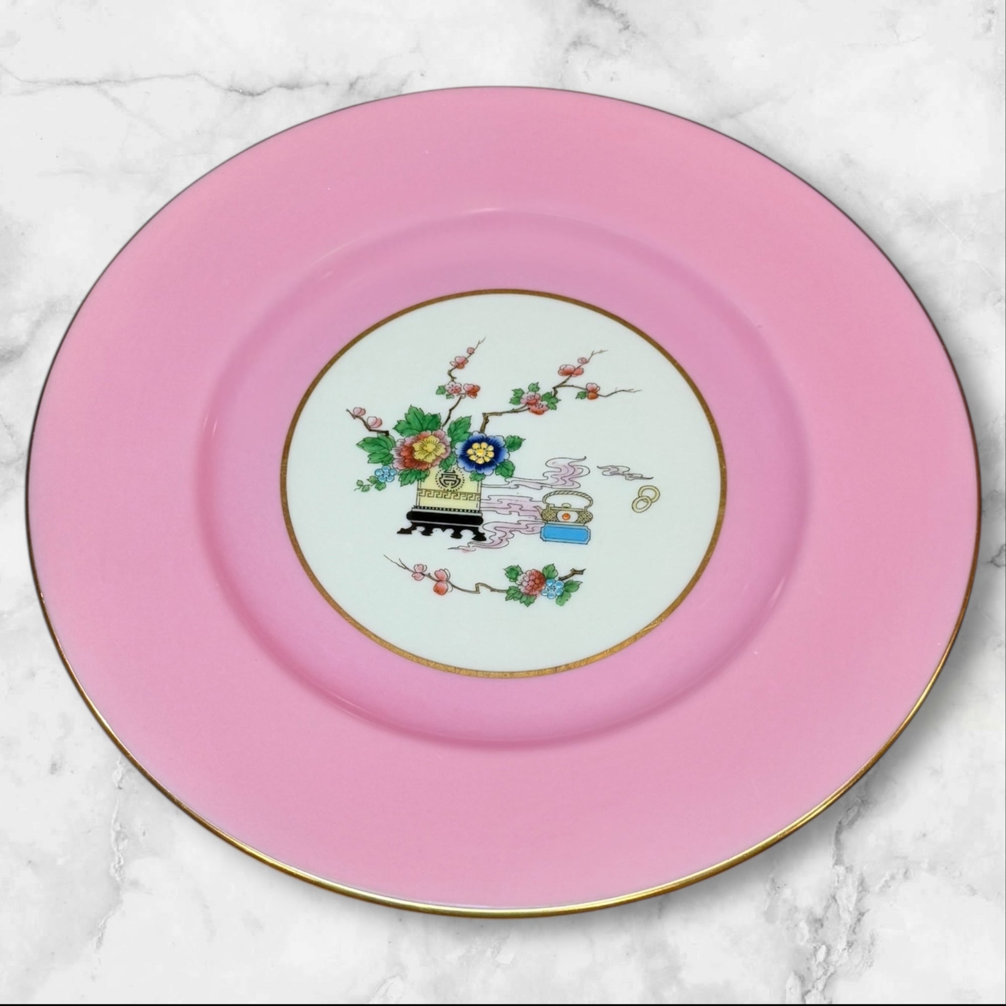 Lenox Marshall Field Pink Asian Motif Plates | Set of 6 | Excellent Condition
