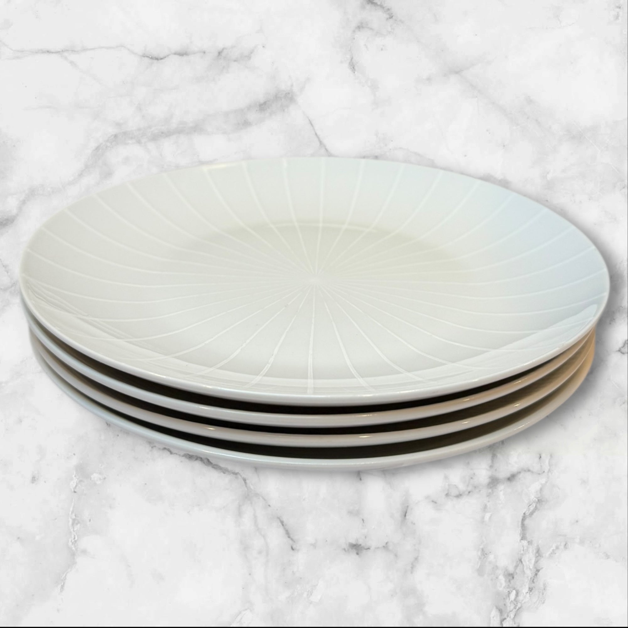 Mikasa Cheers White Porcelain Salad Plates | Set of 4 | Excellent Condition