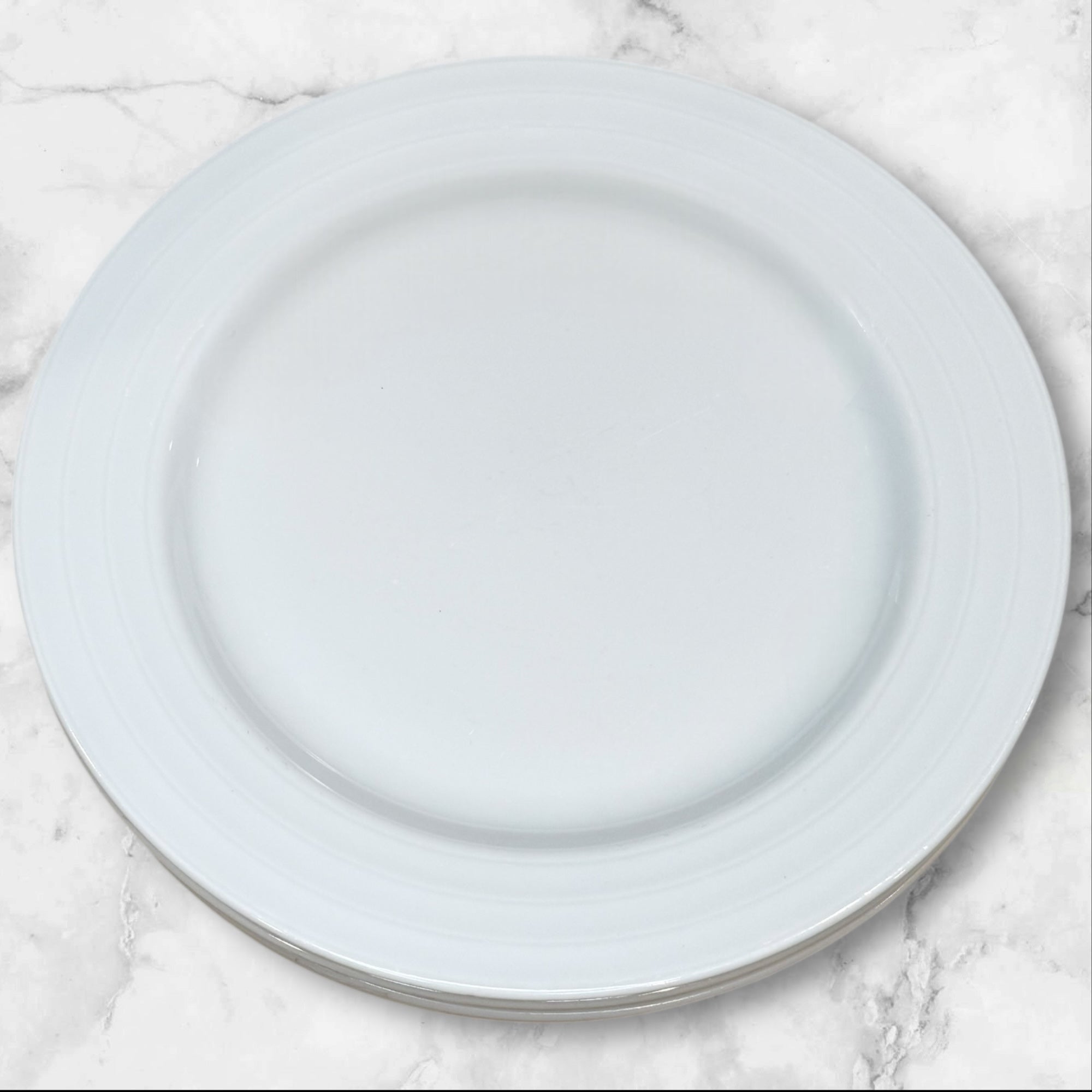 Crate & Barrel Roulette White Salad Plates | Set of 4 | Excellent Condition