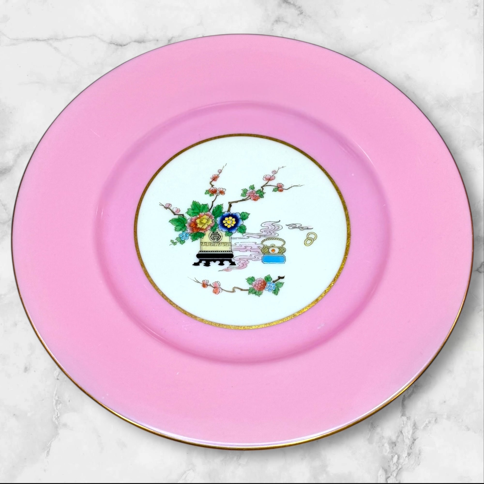 Lenox Marshall Field Pink Asian Motif Plates | Set of 6 | Excellent Condition