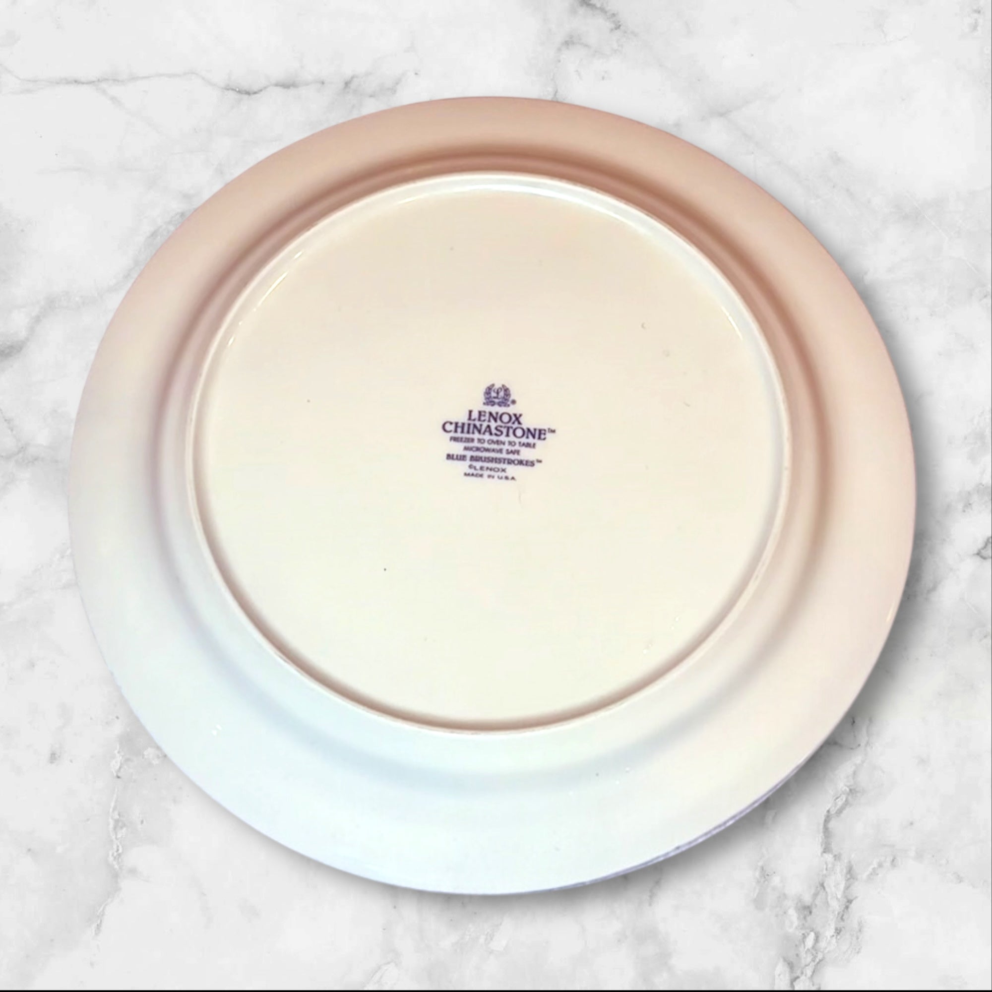 Lenox Blue Brushstrokes & Blue Pinstripes Dinner Plates | Set of 4 | Great Condition