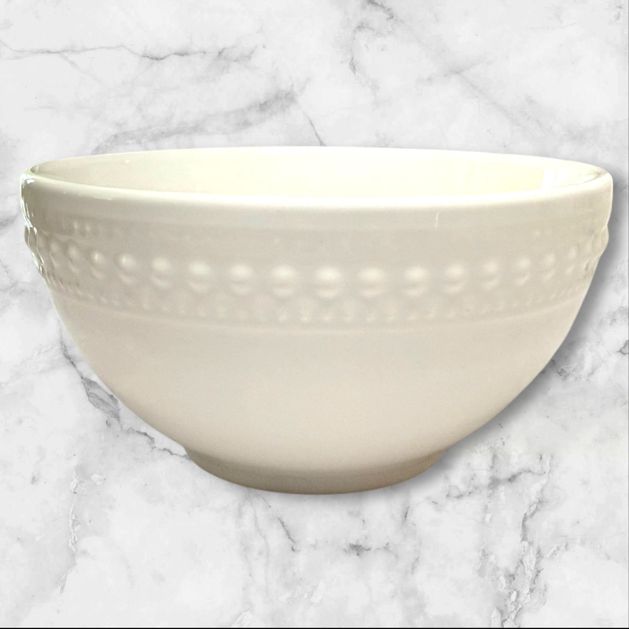 Matceramica M2A20 White Embossed Bowls | Set of 4 | Good Condition