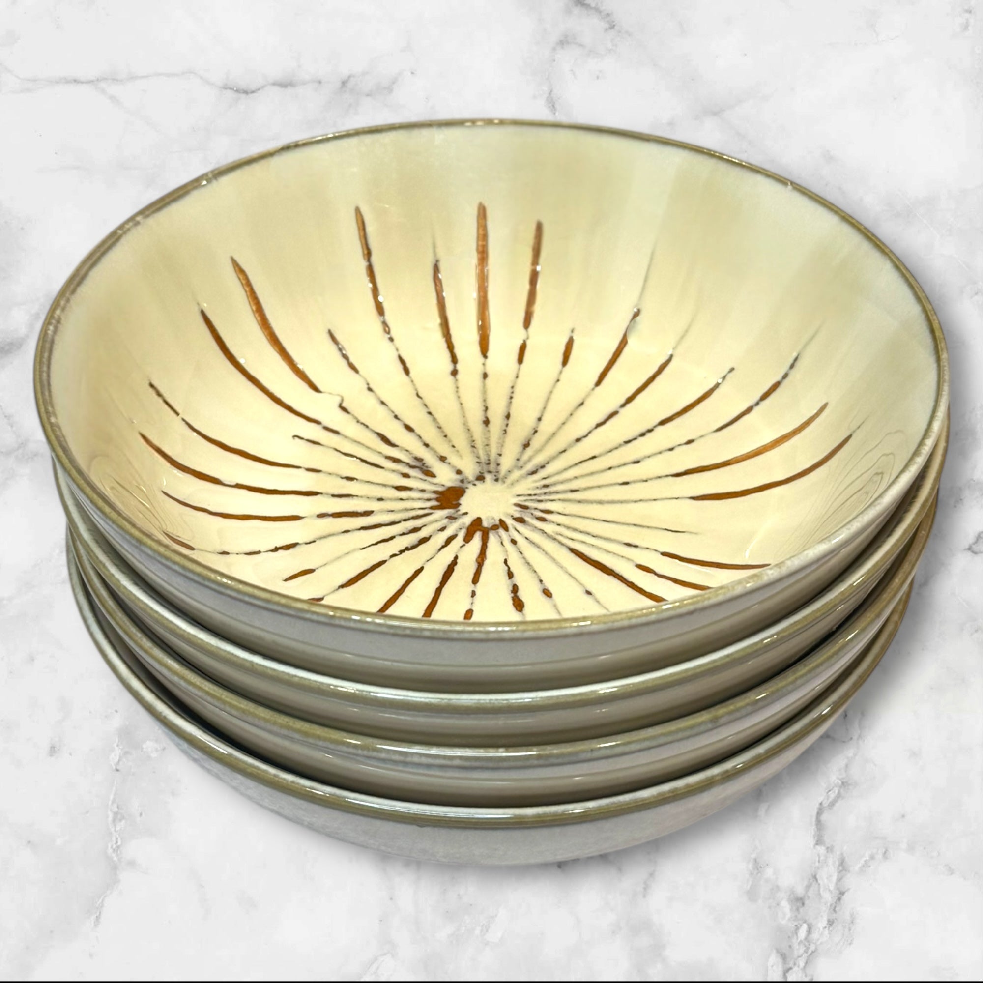 Pier 1 Sanctuary Soup Pasta Bowls | Set of 4 | Reactive Glaze | Excellent Used