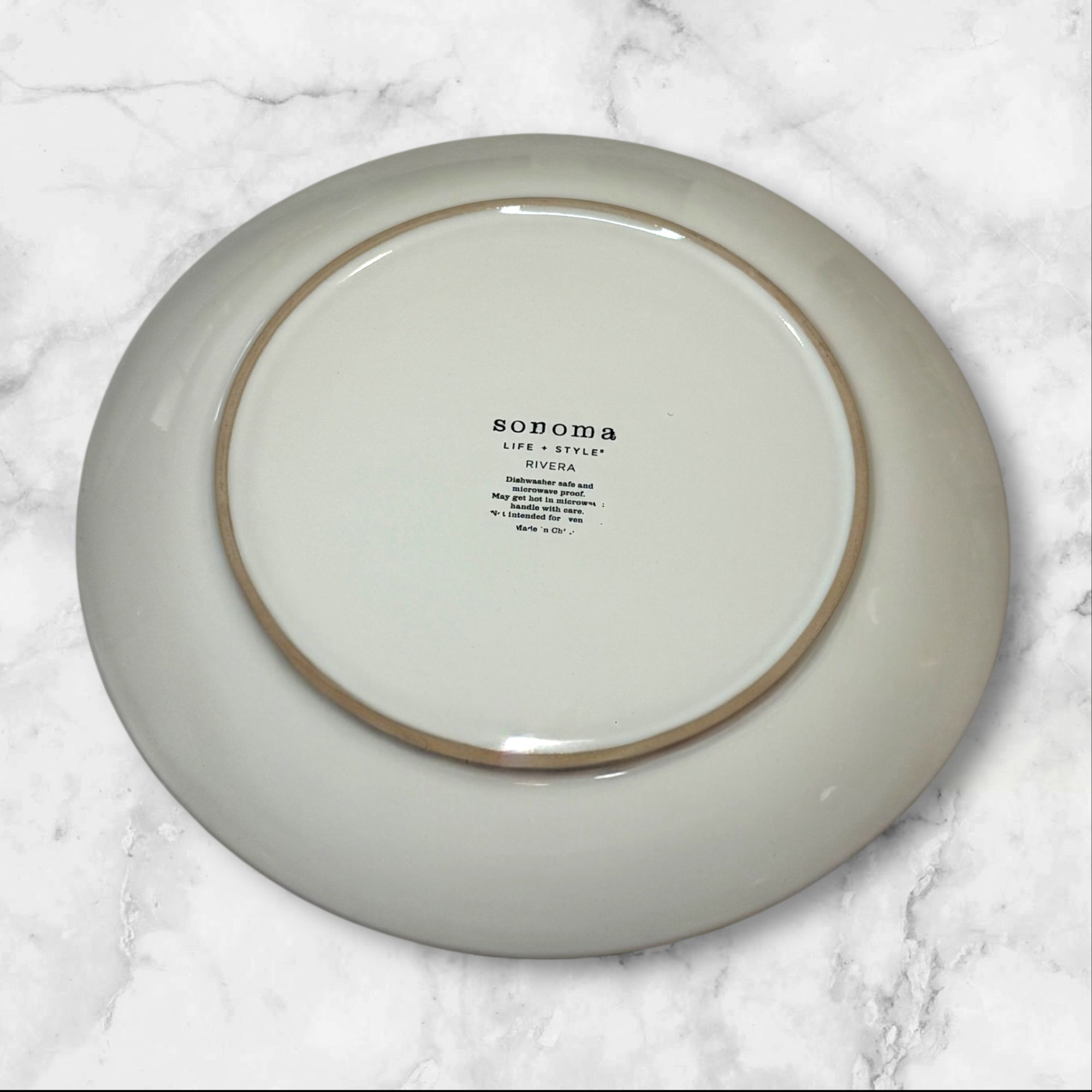 Sonoma Life + Style Rivera Blue Rim Dinner Plates | Set of 4 | Good Condition