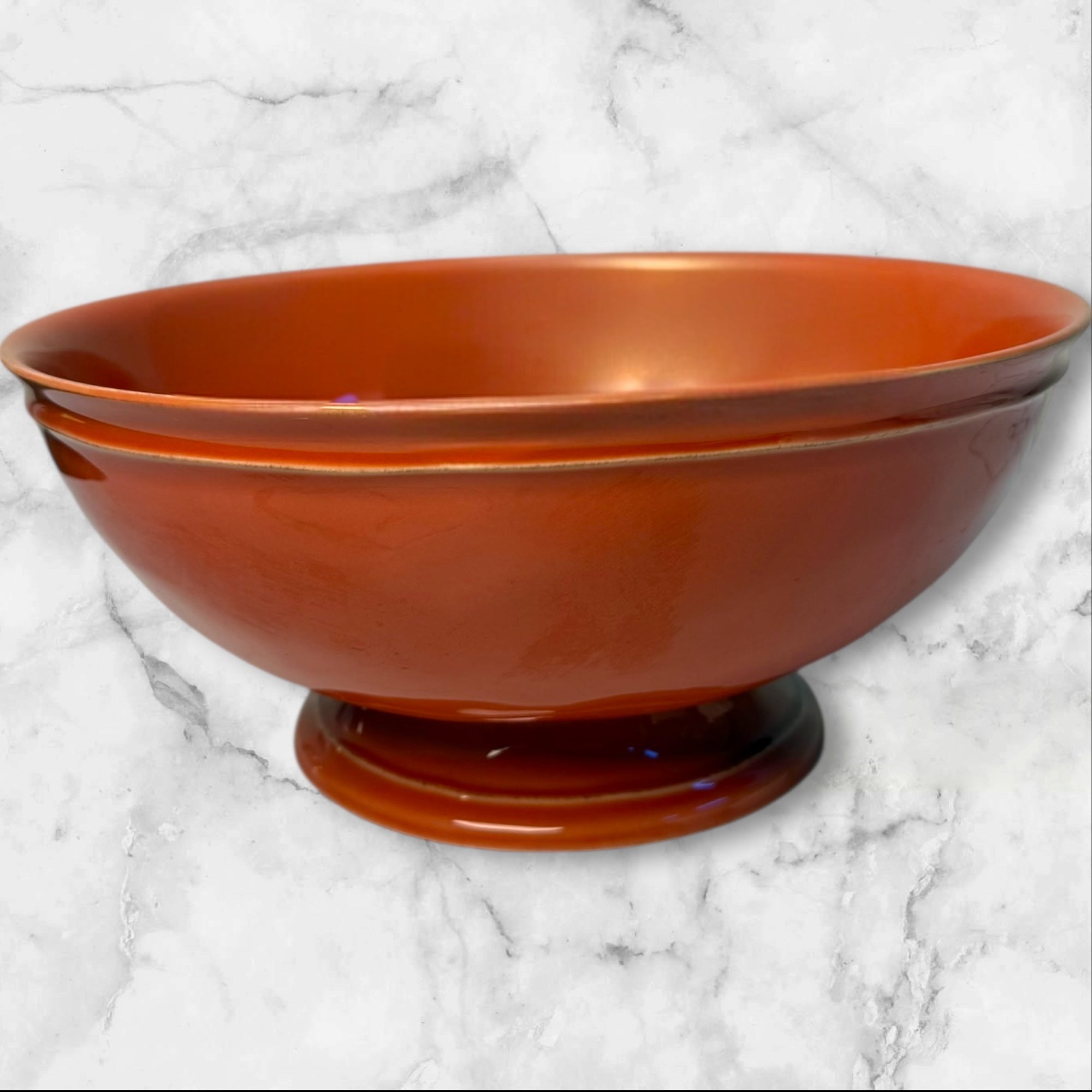 Pottery Barn Cambria Persimmon Footed Serving Bowl | 12.5” | Excellent Condition