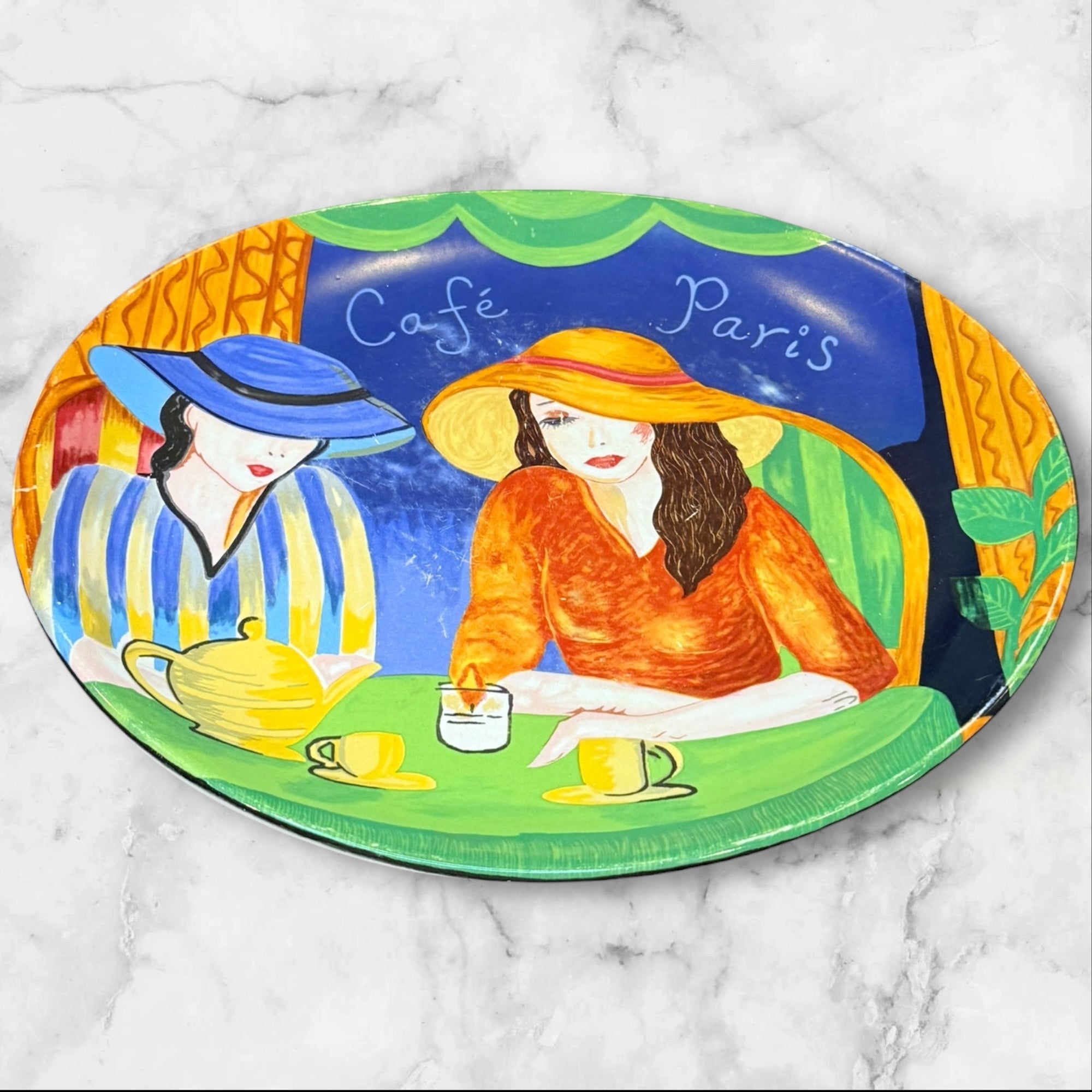 Sango Cafe Paris Plates | Set of 7 Dinner & Salad | Fair Condition