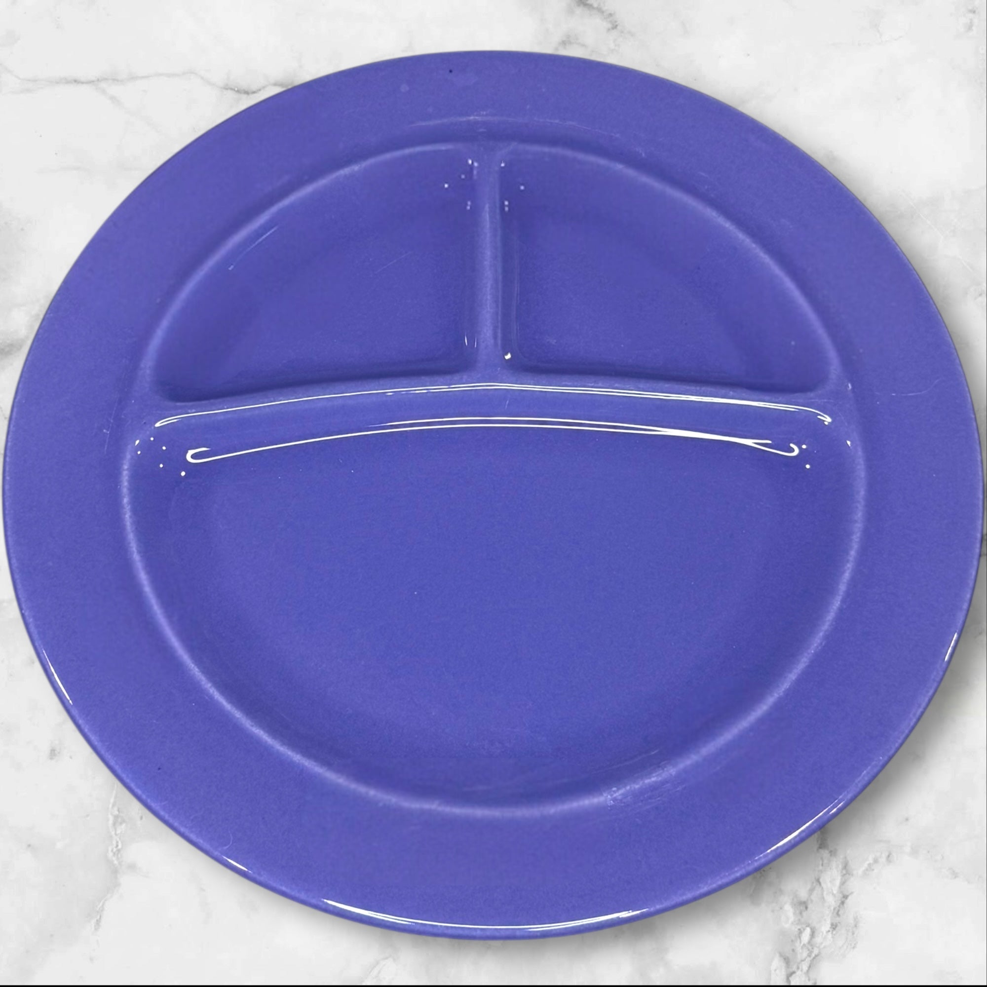 California Pottery Divided Grill Plates Multicolor | Set of 4 | Good Condition