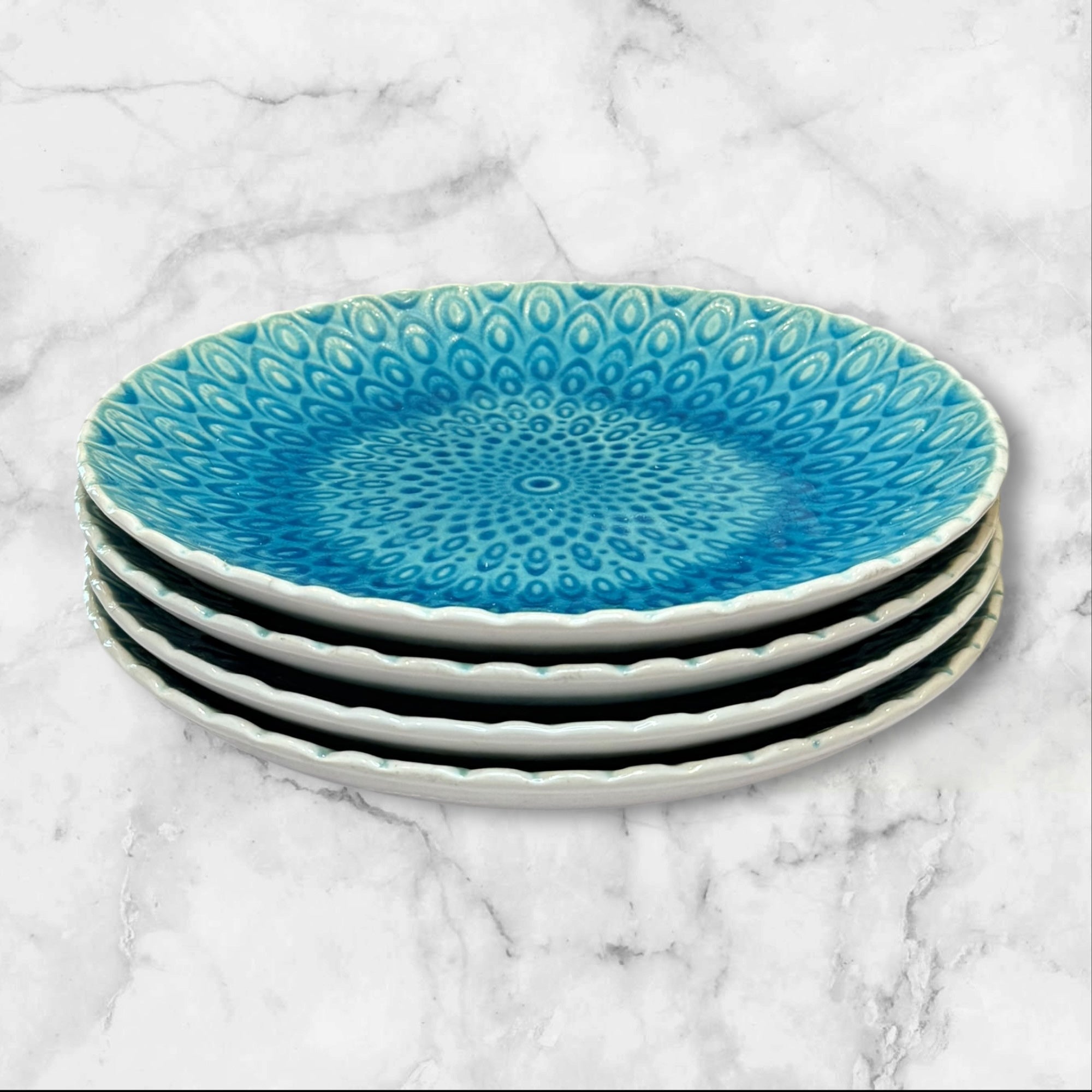 Roscher & Co Peacock Dinner Plates | Set of 4 | Good Condition