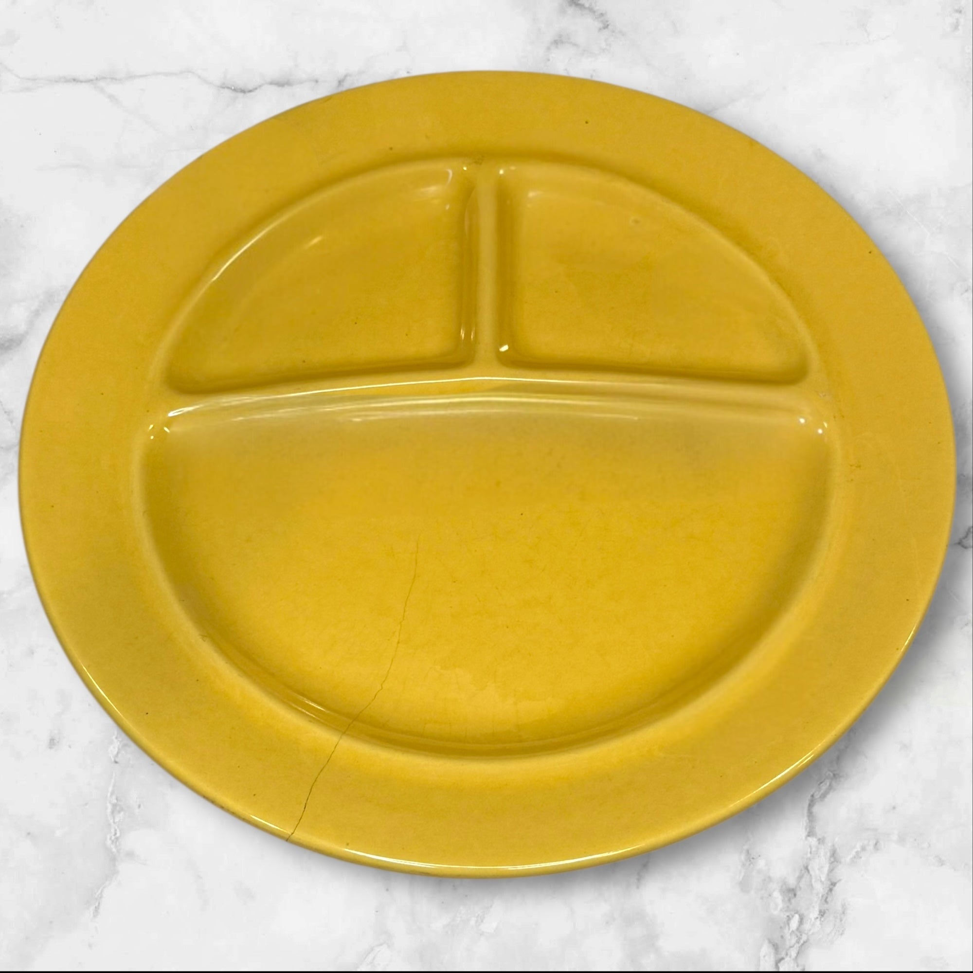 California Pottery Divided Grill Plates Multicolor | Set of 4 | Good Condition