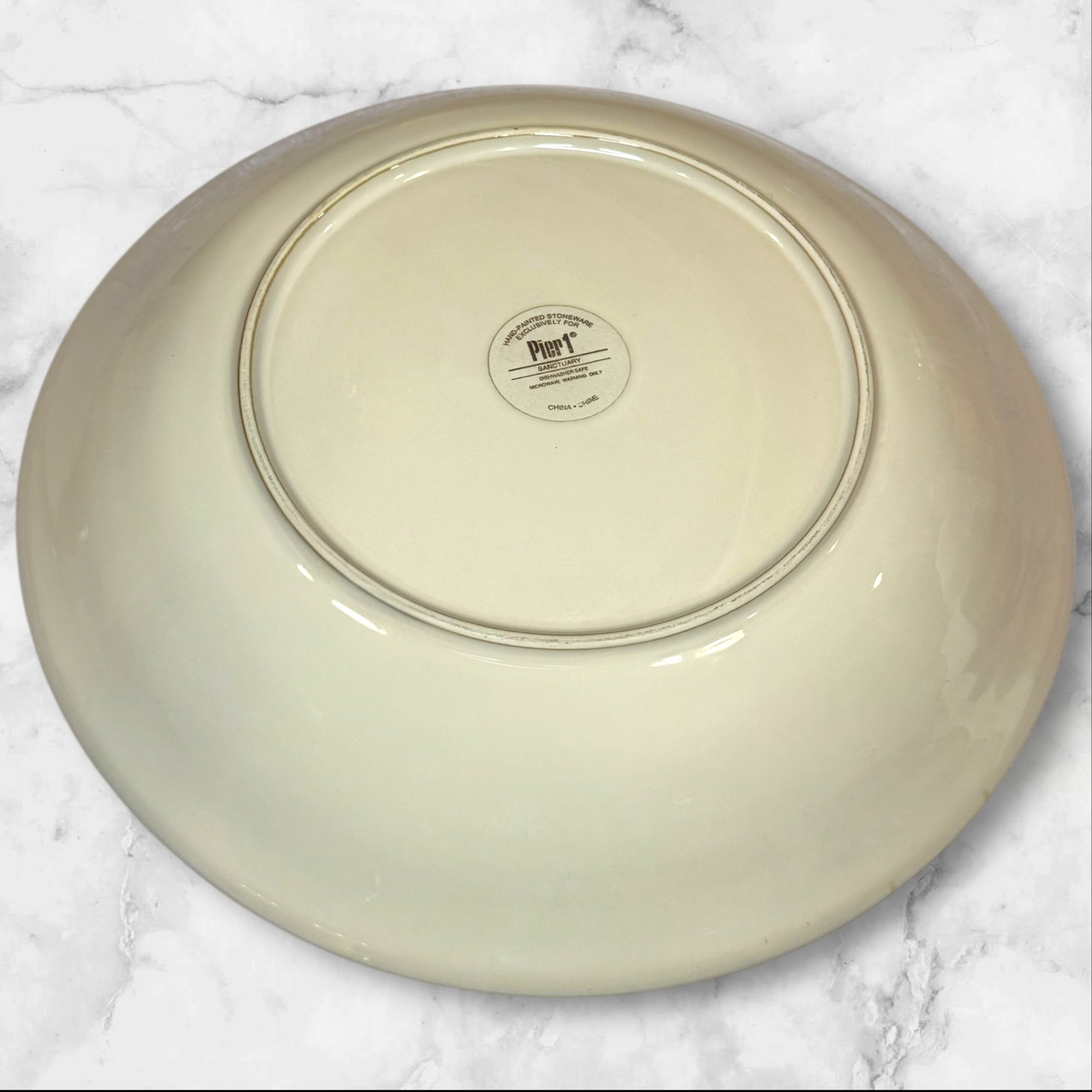 Pier 1 Sanctuary 13” Round Serving Bowl | Neutral Tan | Excellent Condition